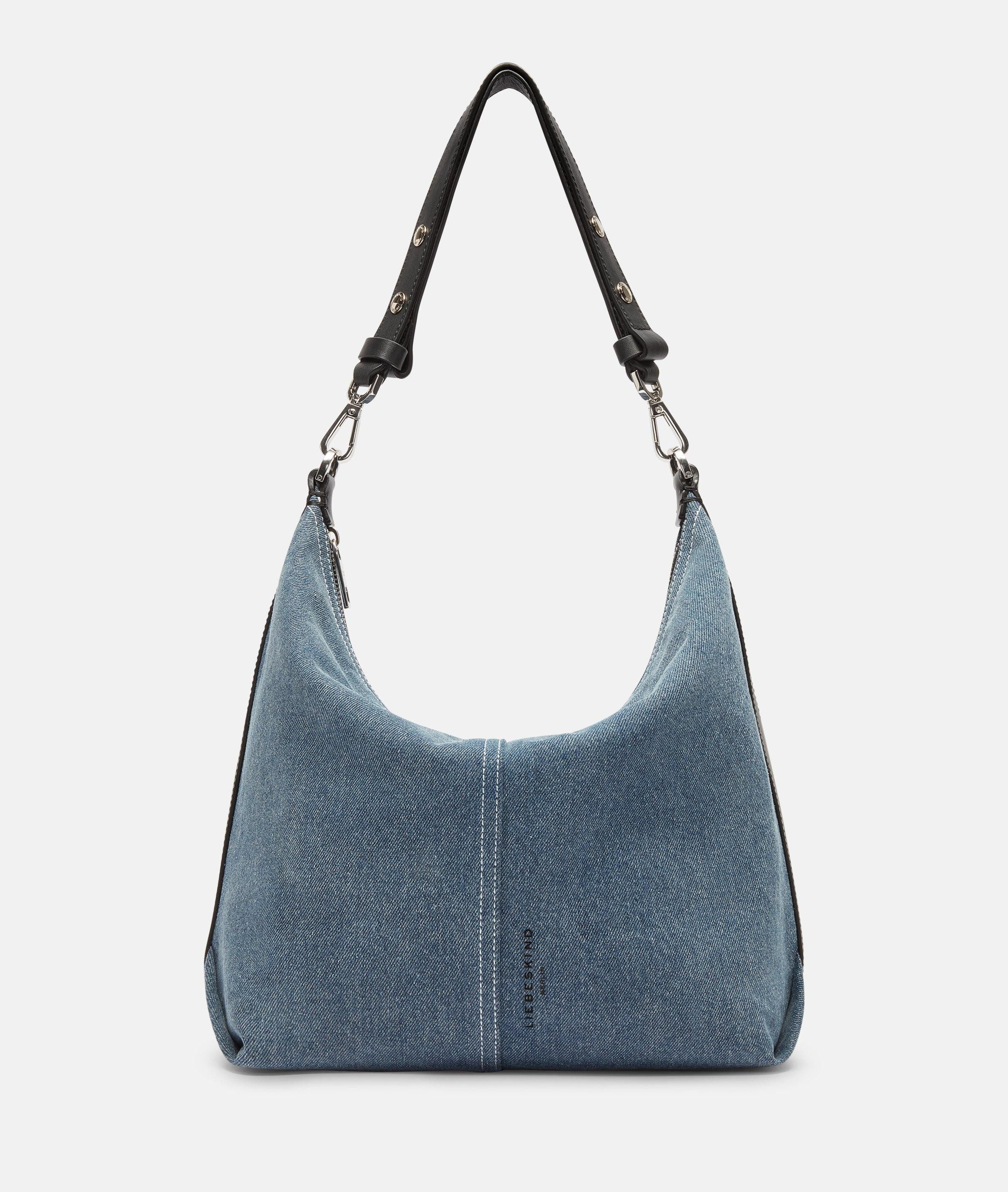 Liebeskind Berlin Schultertasche Hobo, Mittelgroße Hobo-Bag aus Denim günstig online kaufen