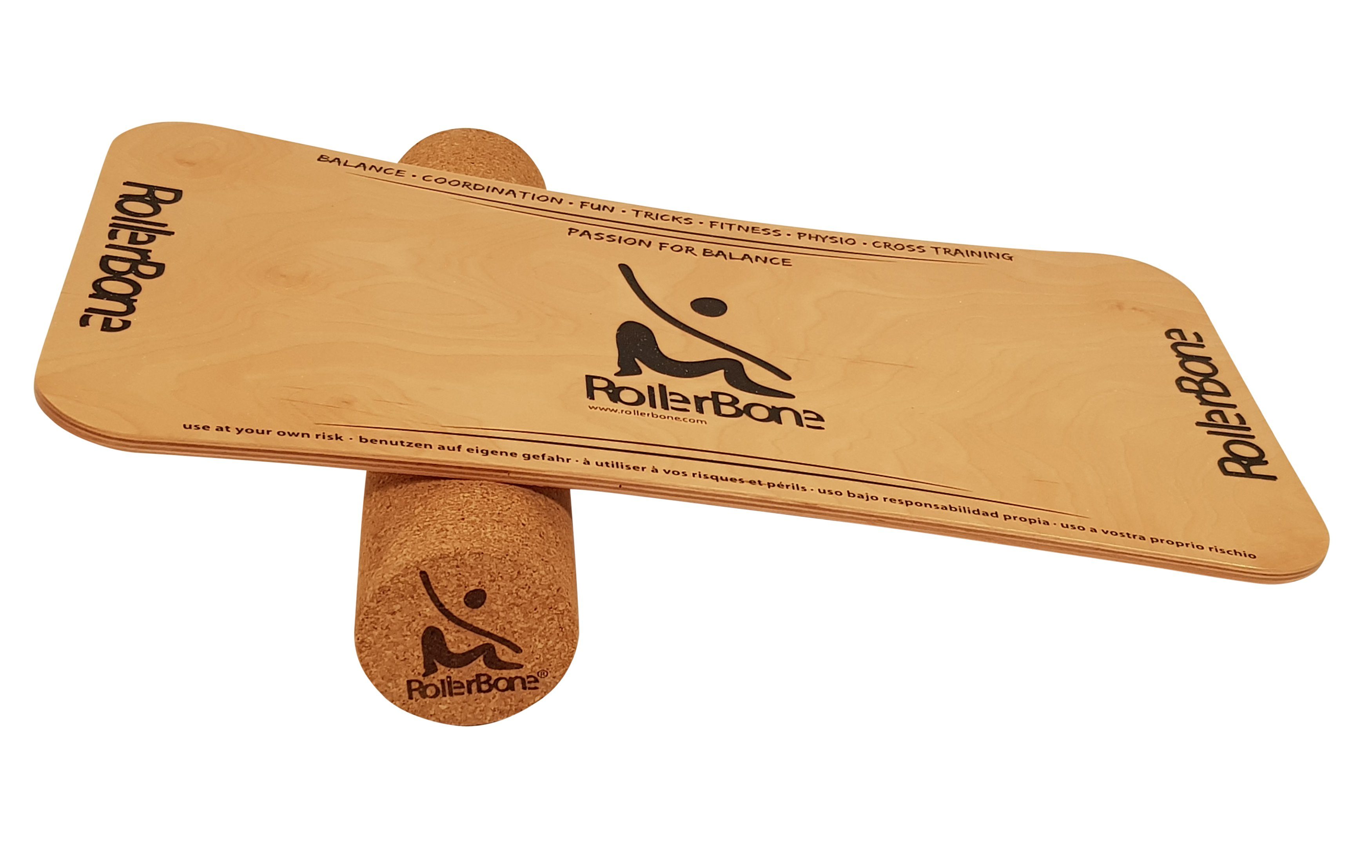 RollerBone Balanceboard RollerBone Balance-Board Holz & Ahorn Holz nachhaltiges & Set Kork natürliches Material Kork, aus Ahorn Material