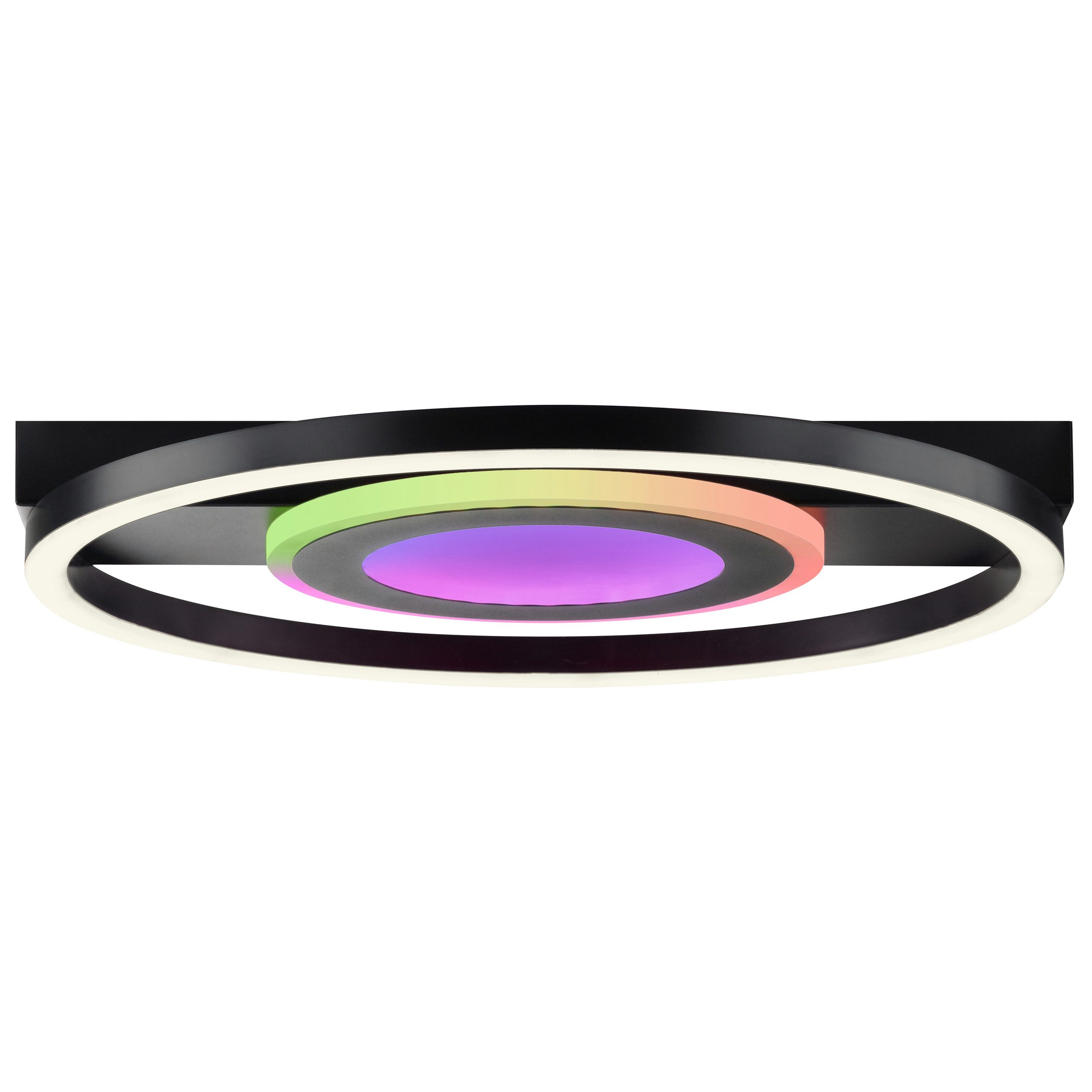 Brilliant LED Deckenleuchte Maureen, CCT - über Fernbedienung, Dimmfunktion, Memoryfunktion, LED fest integriert, warmweiß - kaltweiß, 37cm, 2300lm, 3000-6500K, dimmbar, CCT, RGB, schwarz