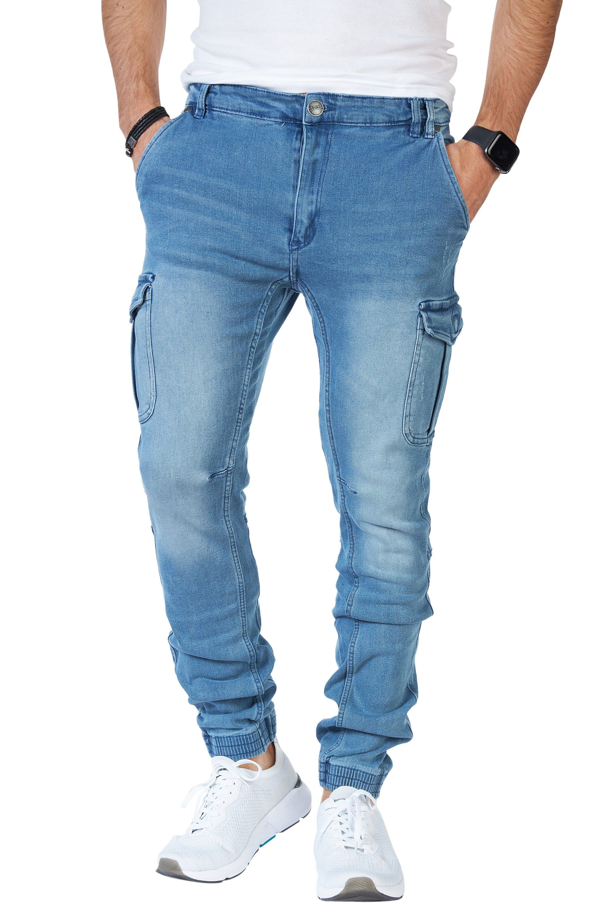 Cargohose 8013 Herren Cargohose Cargo Jeans Hose für Männer Jungen Regular Denim