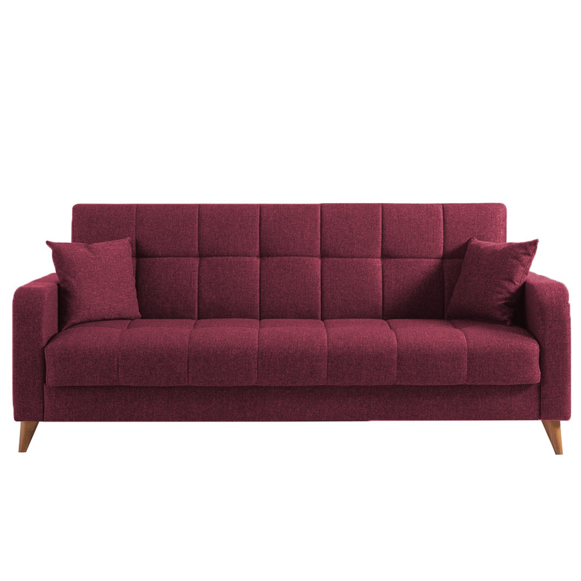 Series Sitzer 90 Bilbao x Bettfunktion Sofa Sofa, cm 98 Burgundy 219 Couch Gozos Polybaumwolle, x 3 Gozos