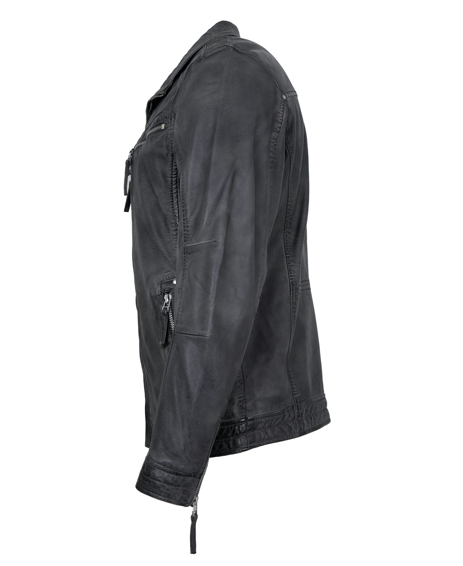 Jilani Lederjacke Ronai Jilani - Herren Lederjacke Lammnappa grau-athra günstig online kaufen