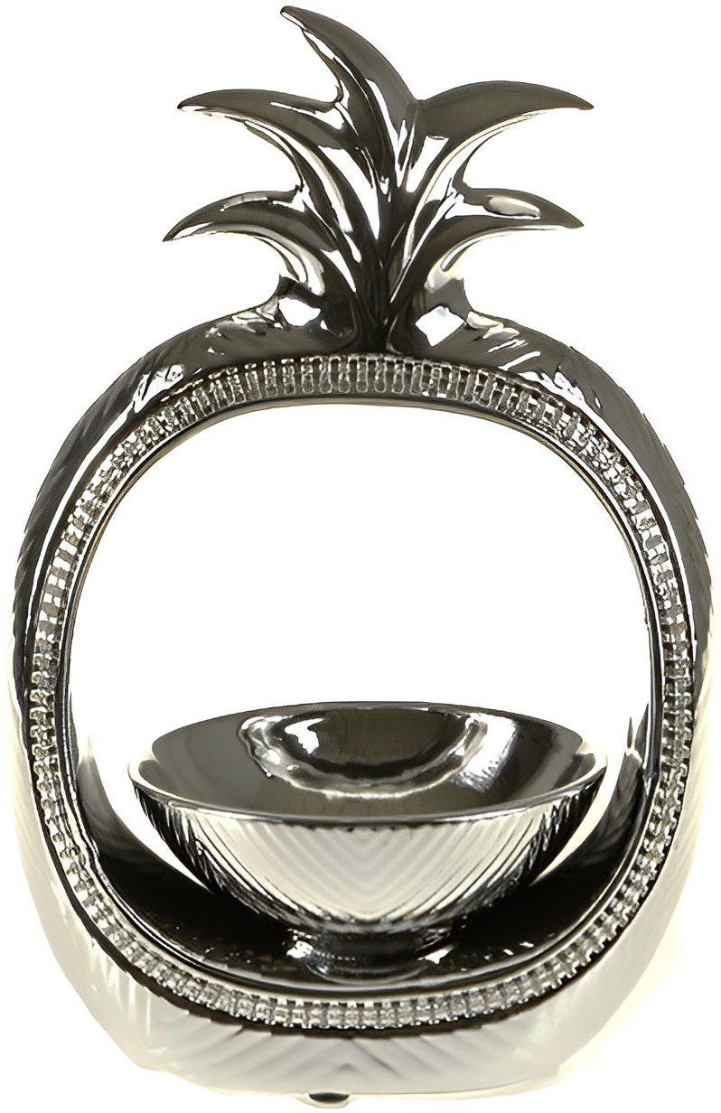 Dekonaz Dekofigur Dekor moderne Perlenvase mit Innenschale ovalförmig XL Groß (1 St)