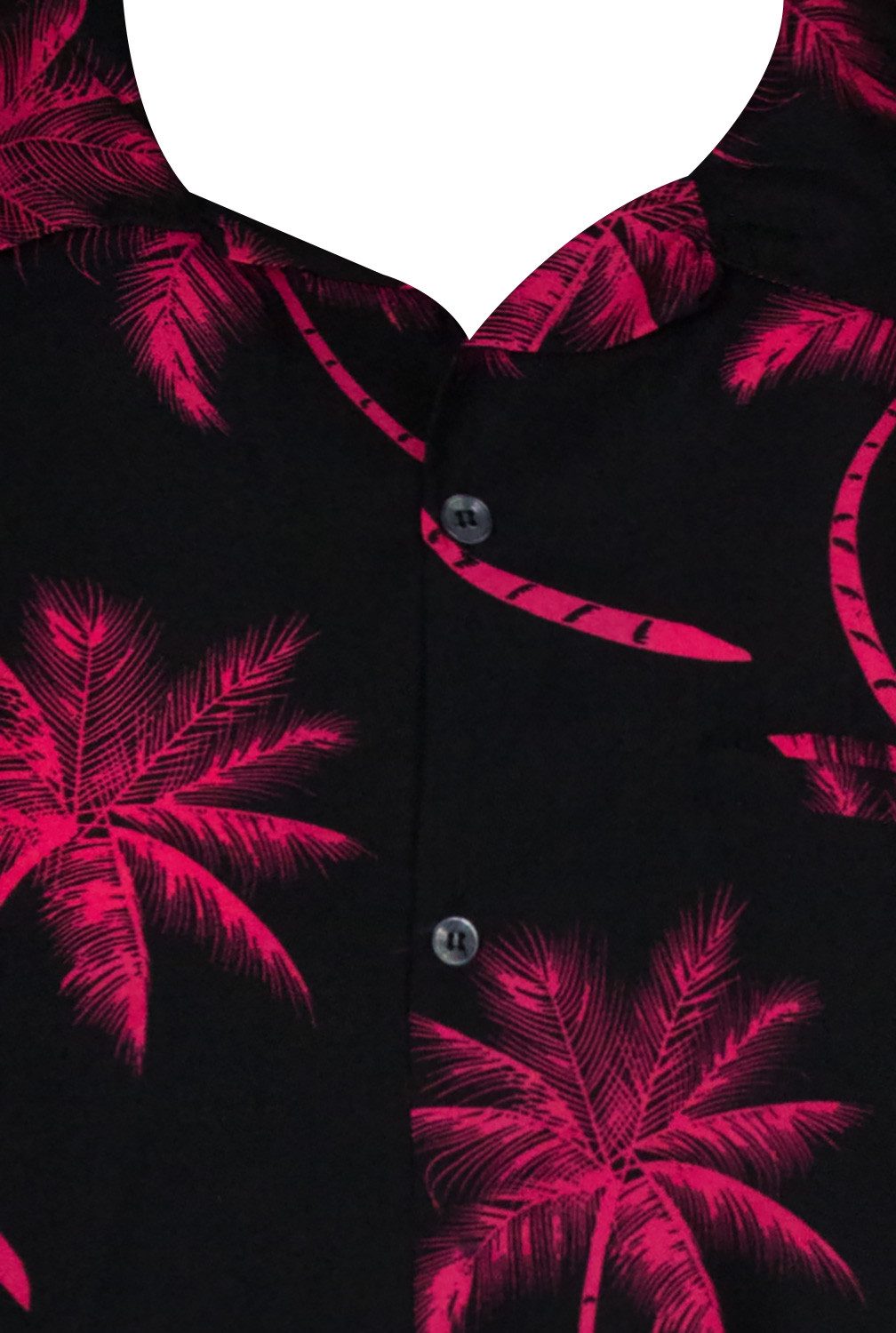 King Kameha Hawaiihemd Palmshadow Funky Hawaii-Hemd Herren Kurzarm Front-Tasche Sommerhemd