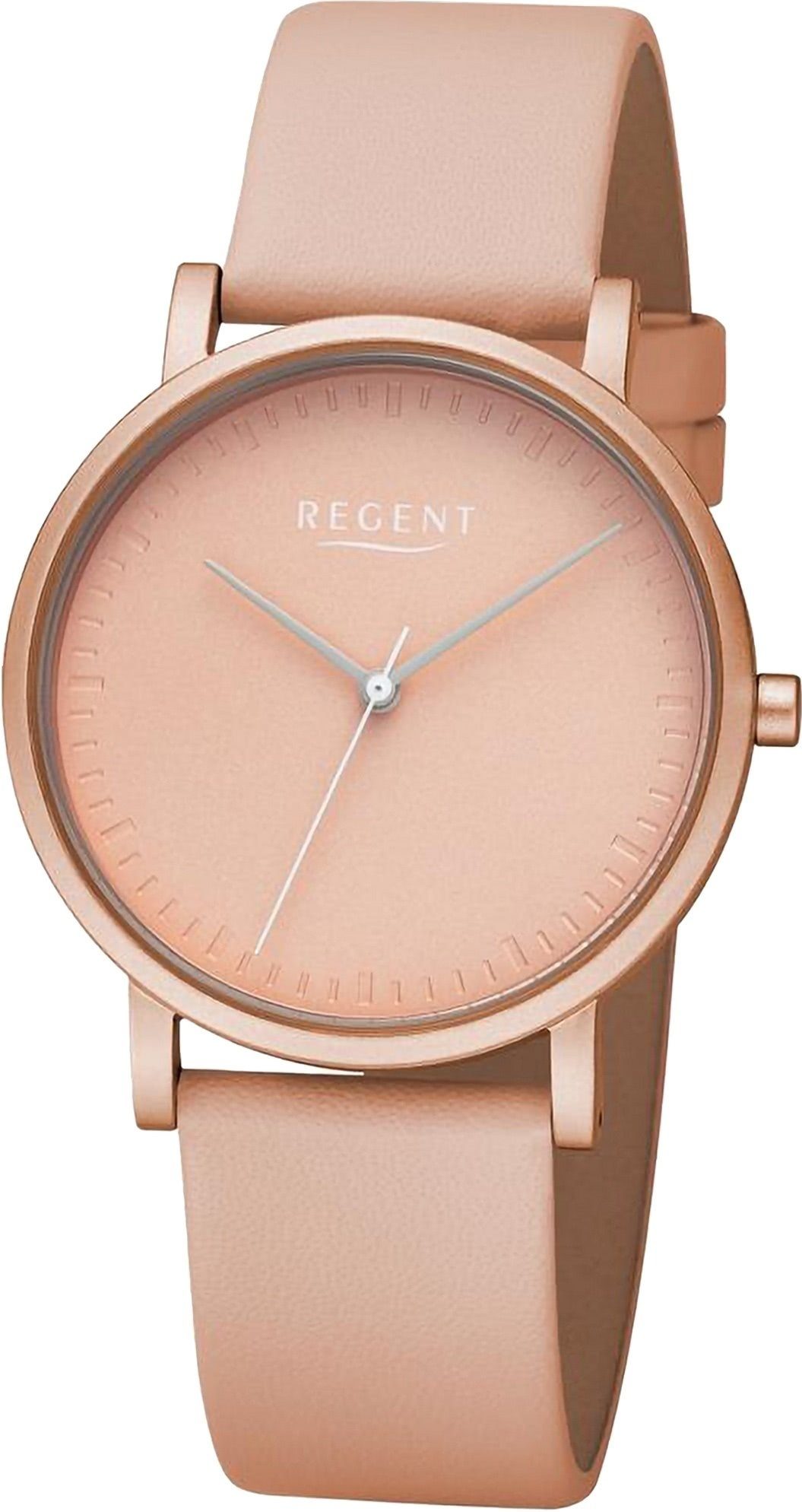Regent Quarzuhr Regent Damen Armbanduhr Damen extra Analog, Lederarmband 36mm), Armbanduhr rund, groß (ca