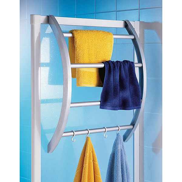 Ruco Handtuchhalter, Kunststoff/Aluminium, Befestigung ohne Bohren - einfach einhängen