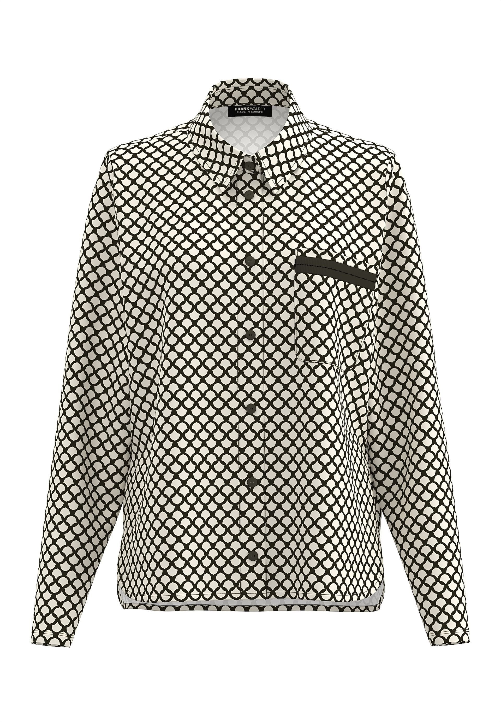 FRANK WALDER Klassische Bluse mit Knopfleiste