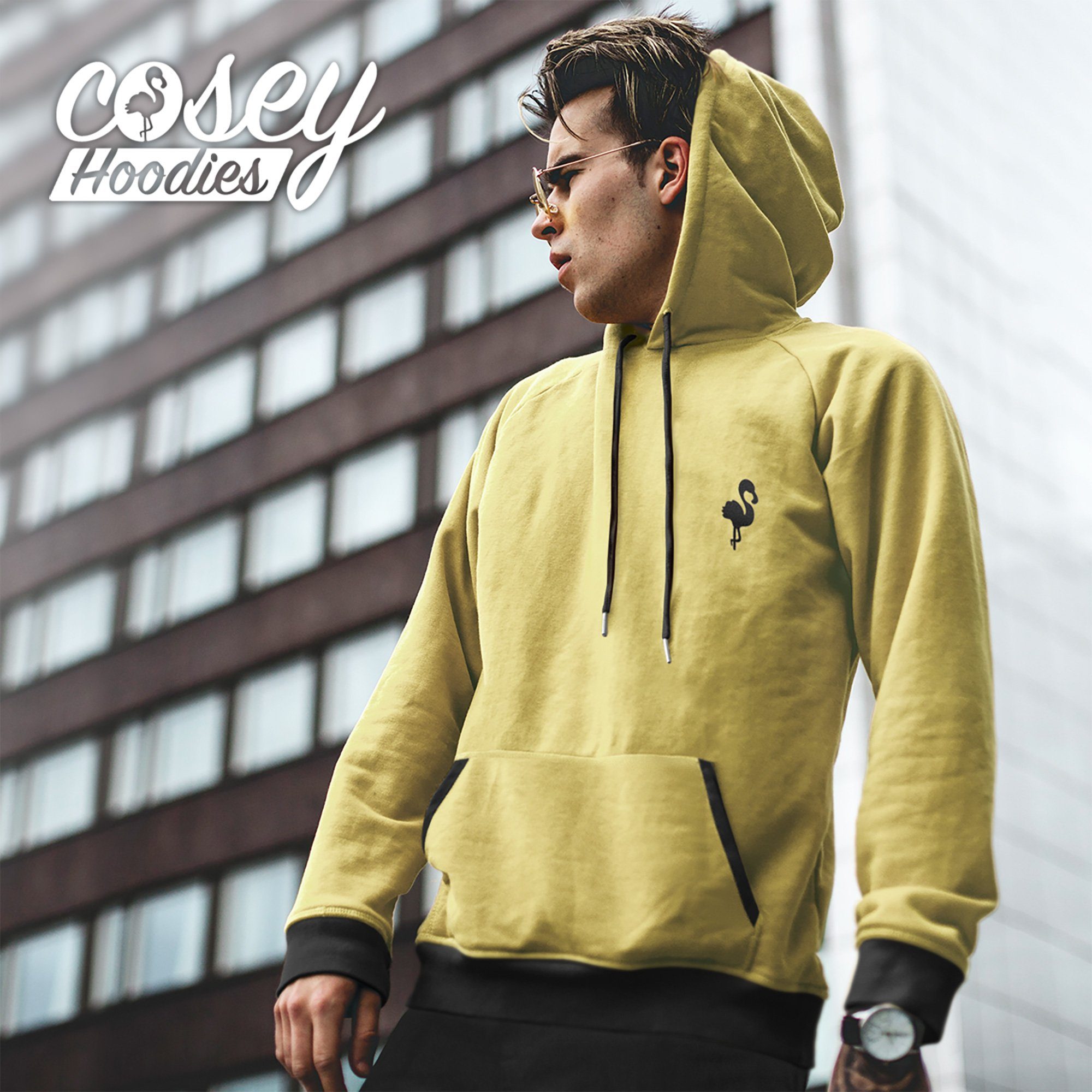 cosey Hoodie Herren Hoodie Kapuzenpullover REG FIT – 90 % Polyester, 10 % Elasthan