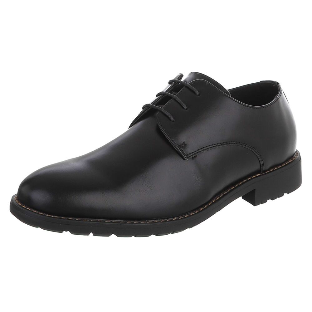 Coolwalk Herren Schnürschuh klassisch für Büro & Freizeit Schnürschuh (91917899) Blockabsatz Business-Schuhe in Schwarz