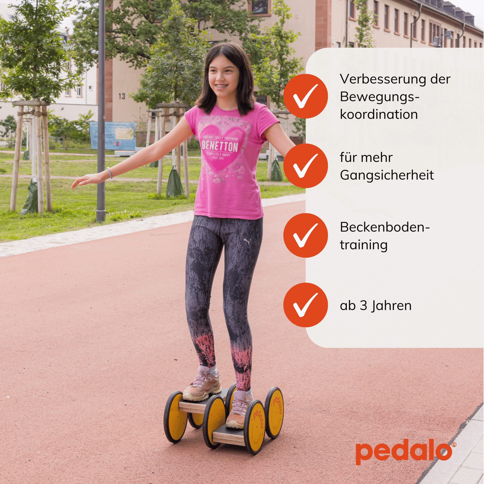 pedalo® Gleichgewichtstrainer Pedalo Classic für Koordination, Gleichgewicht, Rhythmusfähigkeit (fahrfertig montiert), 200kg belastbar, augezeichnet und geprüft