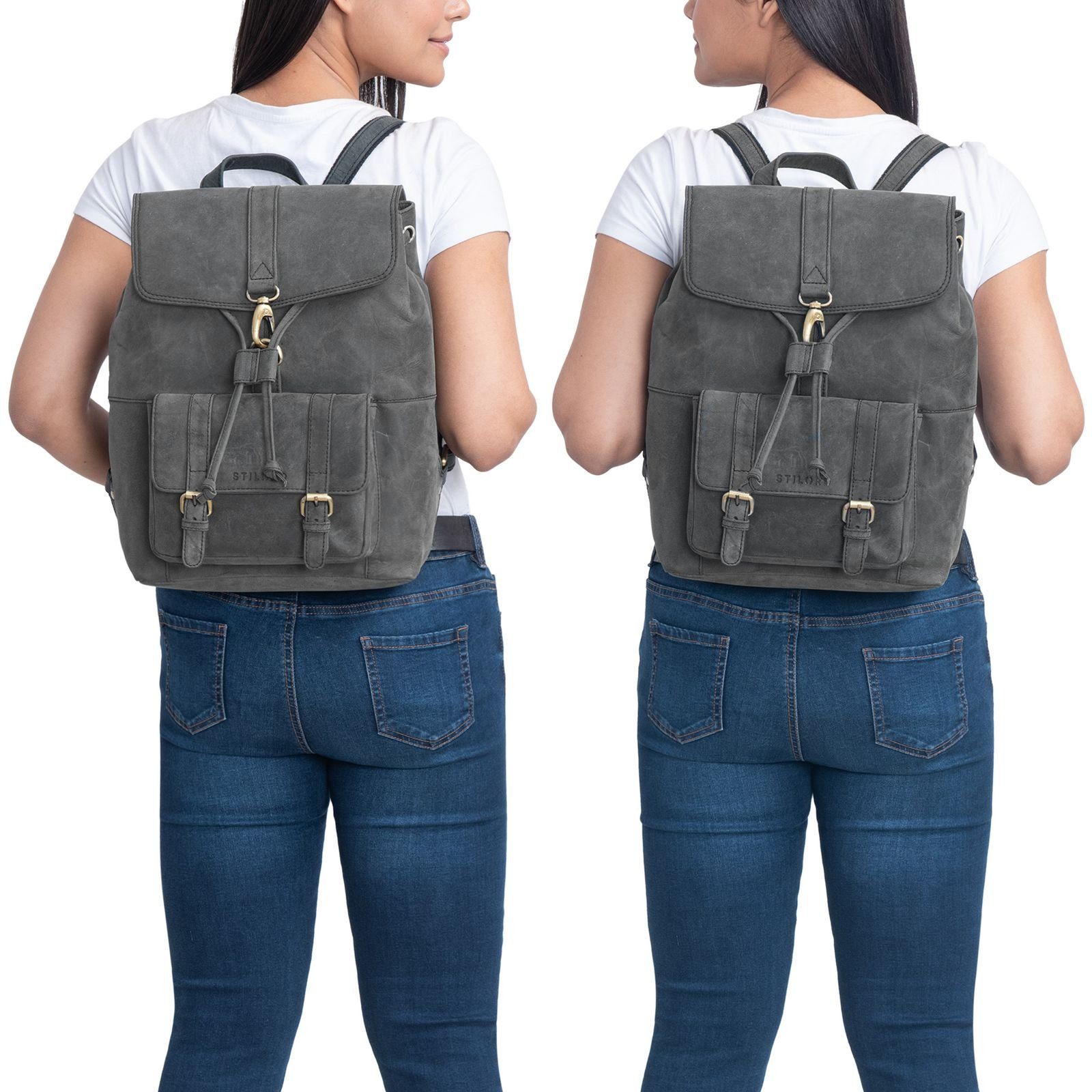 STILORD Cityrucksack "Kacey" Daypack Damen Leder 13.3 Zoll Lederrucksack Un günstig online kaufen