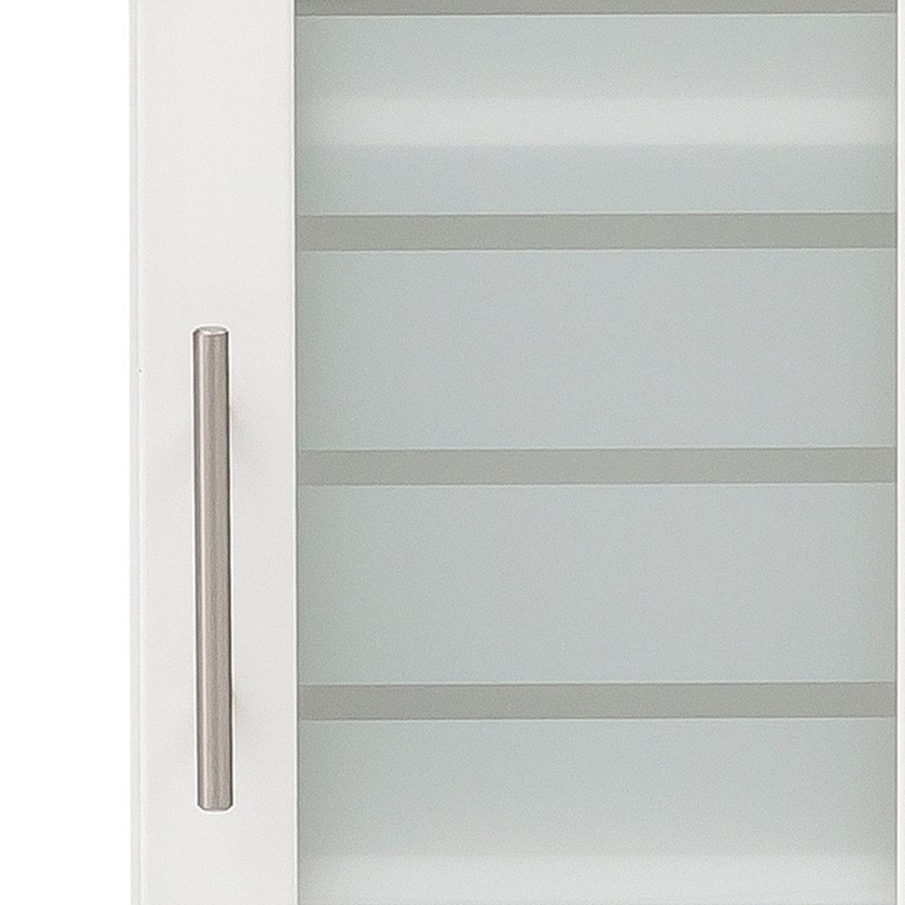 Lomadox Waschbeckenschrank NOCI-80 Weiß mit Milchglas 59,8/62,4/32,6 cm