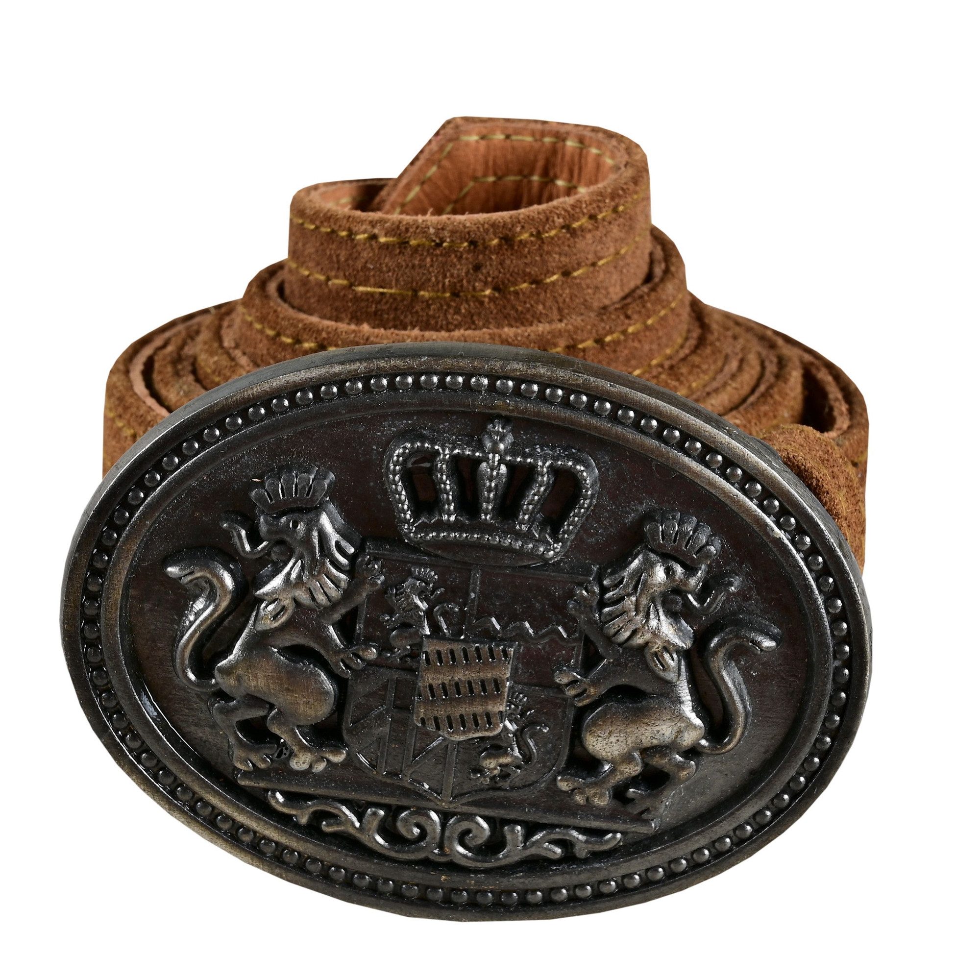 German Wear Ledergürtel GW1901-Gürtel Trachtengürtel aus Echtleder für Lederhosen mit Schnalle