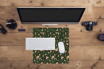 MuchoWow Gaming Mauspad Panther - Gold - Muster - Luxus (1-St), Mousepad mit Rutschfester Unterseite, Gaming, 40x40 cm, XXL, Großes