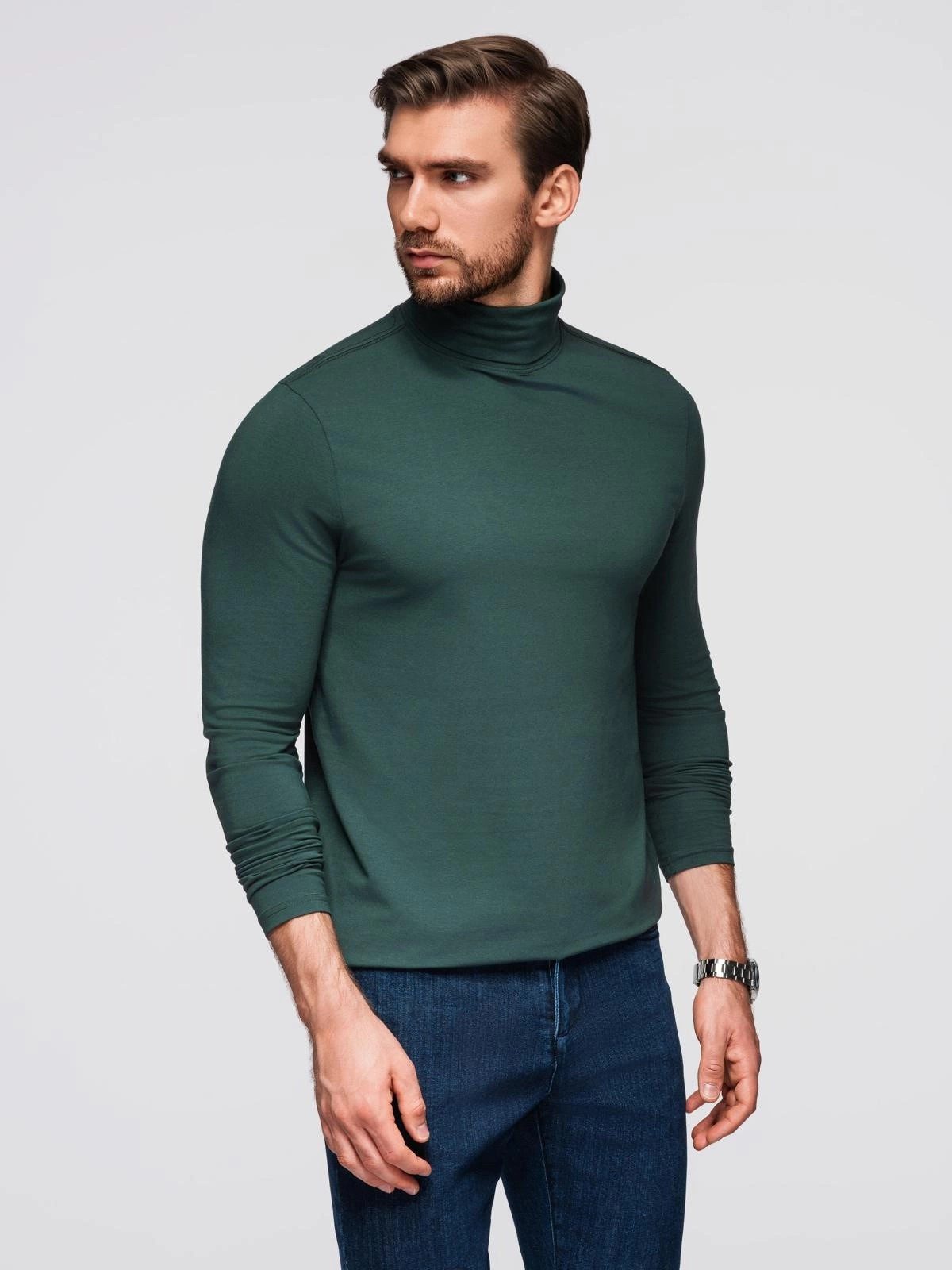 OMBRE Rollkragenpullover Unifarbenes Herren-Longsleeve mit Rollkragen günstig online kaufen
