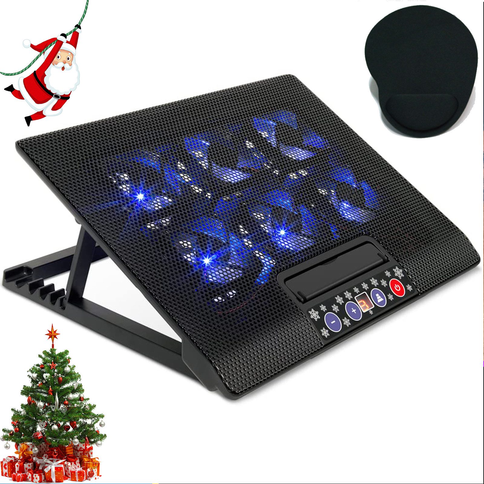 Notebook-Kühler Notebook-Kühler, 6 Leise Fans,Laptop Cooler Kühlpads, Zwei USB-Ports