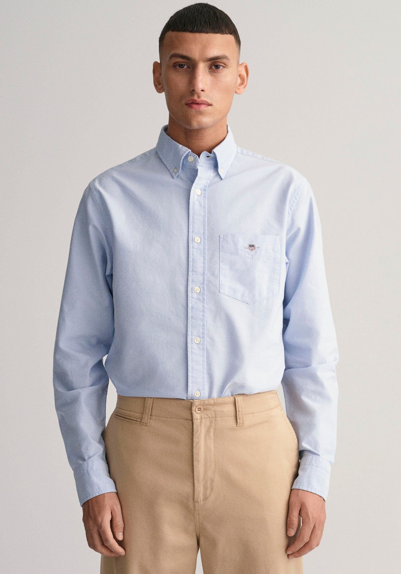 Gant Businesshemd REG OXFORD SHIRT von dem Archiv aus den 1980er-Jahren inspiriert light blue