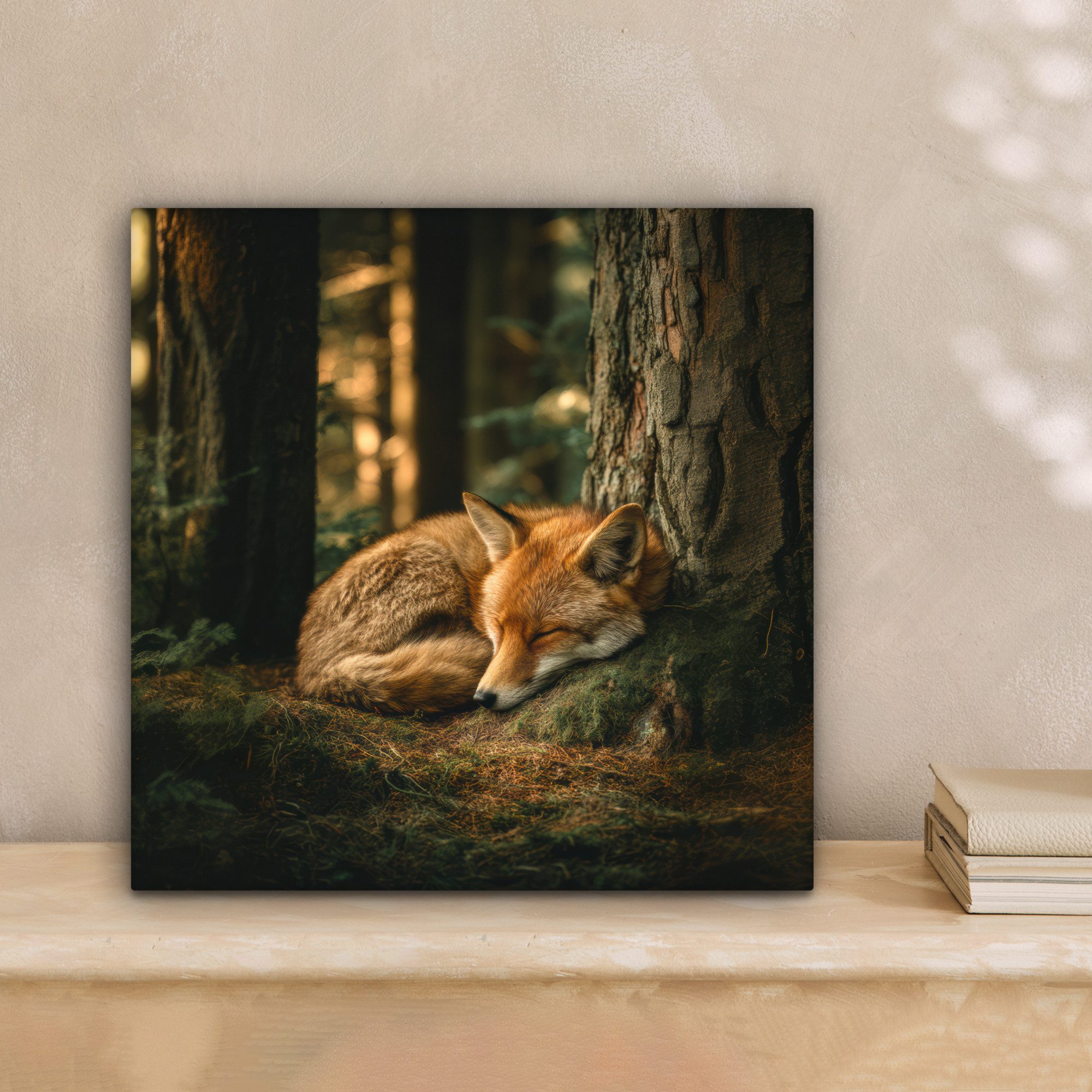 OneMillionCanvasses® Leinwandbild Fuchs - Wald - Schlaf, Fotodruck (1 St), günstig online kaufen
