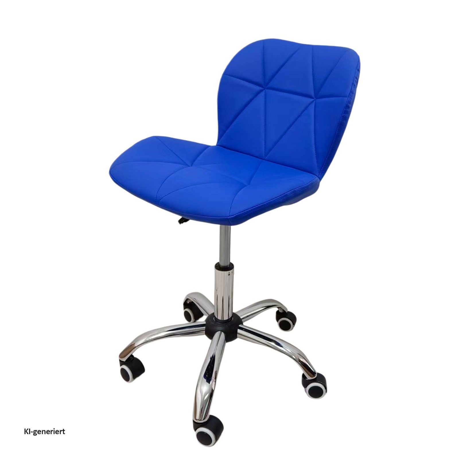 HTI-Living Drehstuhl Neville mit Kunstlederbezug, höhenverstellbar, Hartbodenrollen, Blau (1 Stück), Höhenverstellbar, Kunstlederbezug