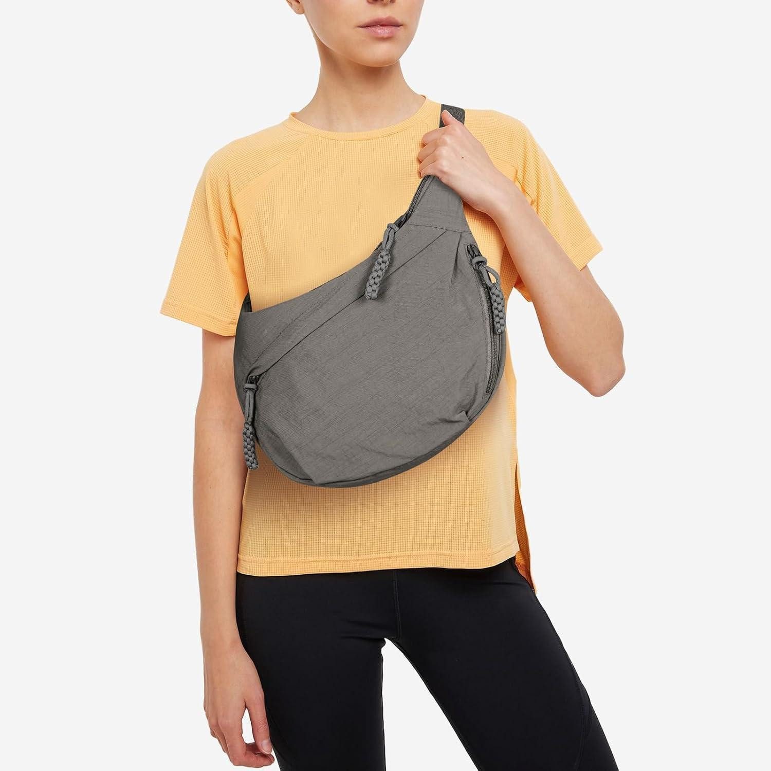 LuxusKollektion Schultertasche Halbmond Umhängetasche Nylon Groß Crossbody günstig online kaufen