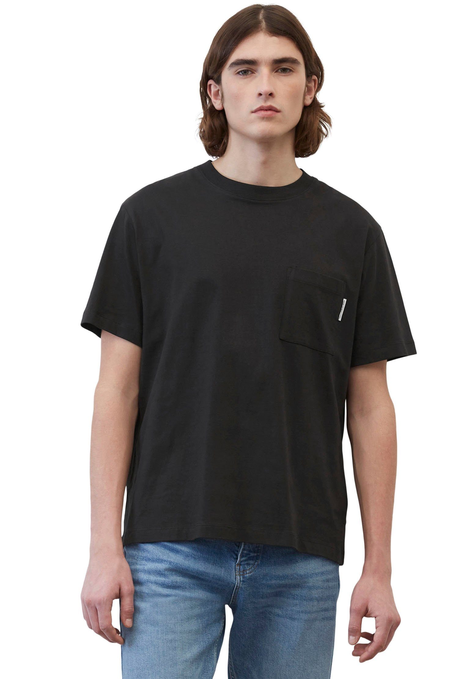 Brusttasche mit Marc aufgesetzter T-Shirt DENIM schwarz O'Polo