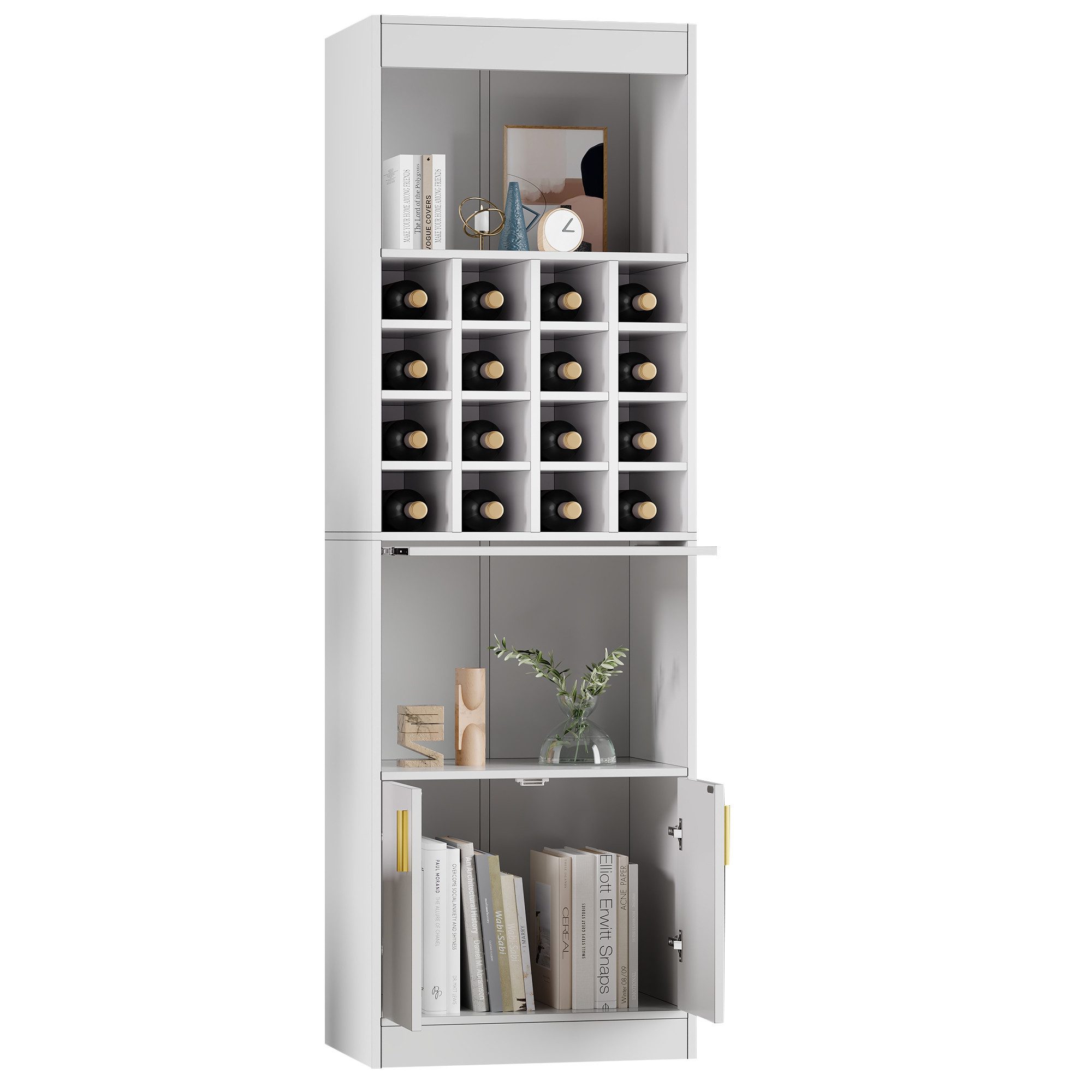 Merax Hochschrank mit Weinregal und Türen günstig online kaufen