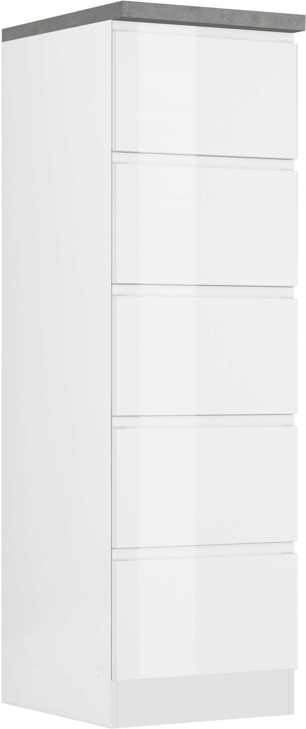 KOCHSTATION Vorratsschrank KS-Virginia,neu in verbesserter Ausführung (Stauraum, Softclose, mit CPL-Arbeitsplatte) Breite 60 cm, 5 Auszüge, Soft-Close-Funktion