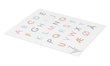 Posterlounge Wandfolie Typobox, Skandinavisches Alphabet bunt, Kindergarten Skandinavisch Illustration