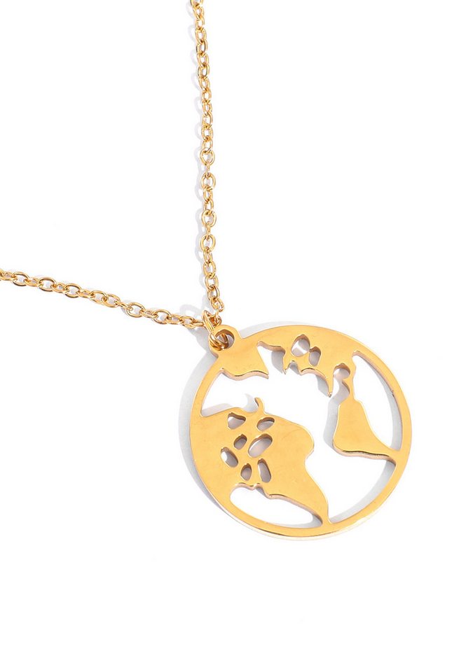 GOLDKLEIN Edelstahlkette Edelstahl Welt Schmuck Halskette, Damen, inkl. Geschenkbox