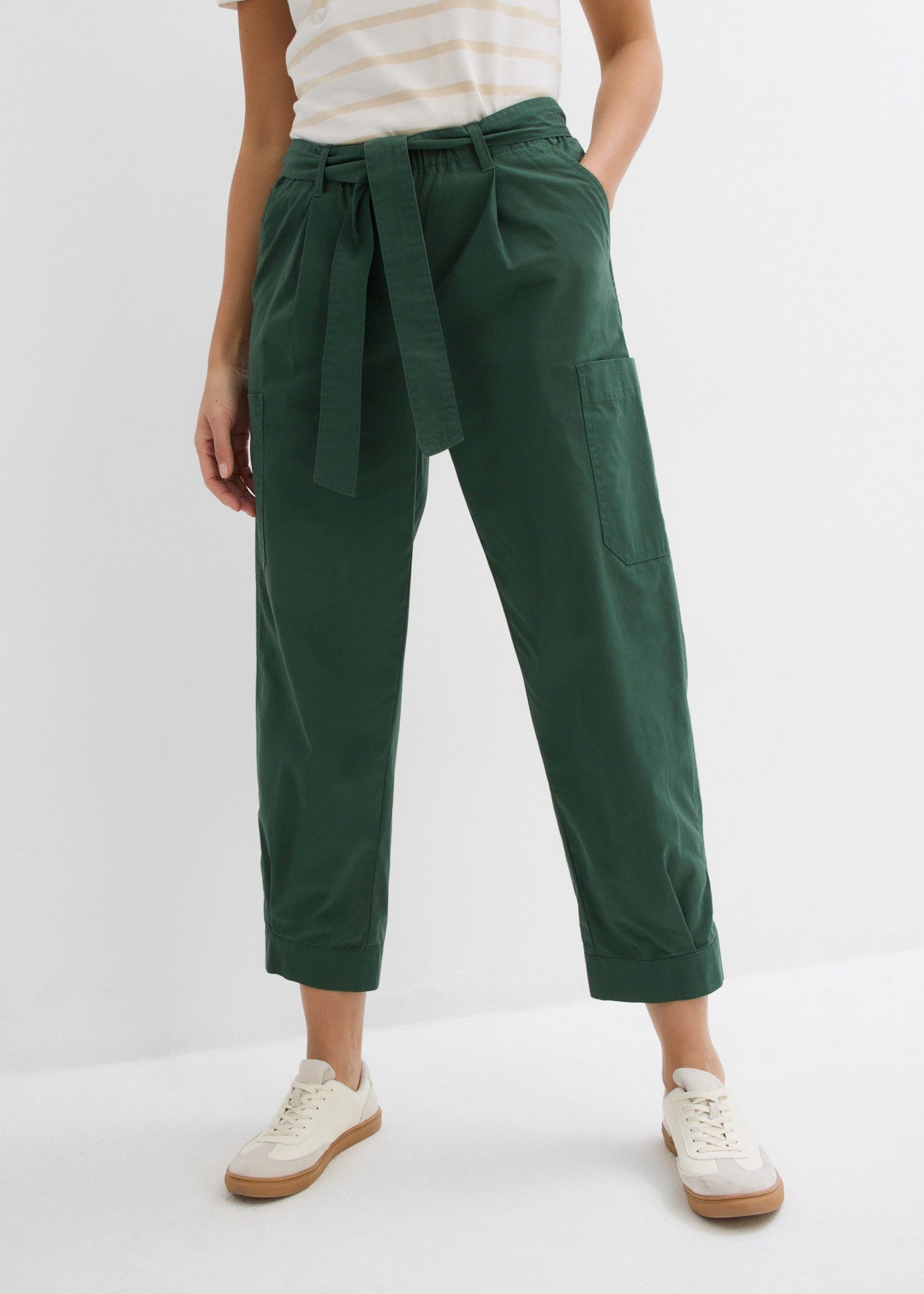 bonprix Cargohose Loose Fit, mit Bindegürtel, aus Baumwolle, in verschiedenen Größen