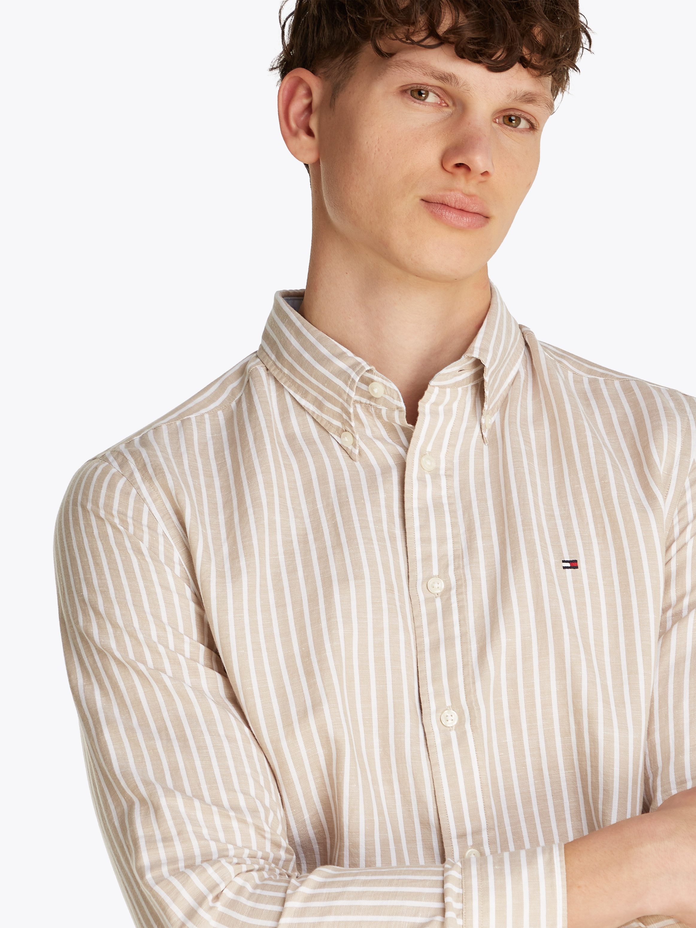 Tommy Hilfiger Langarmhemd LINEN BLEND BOLD günstig online kaufen