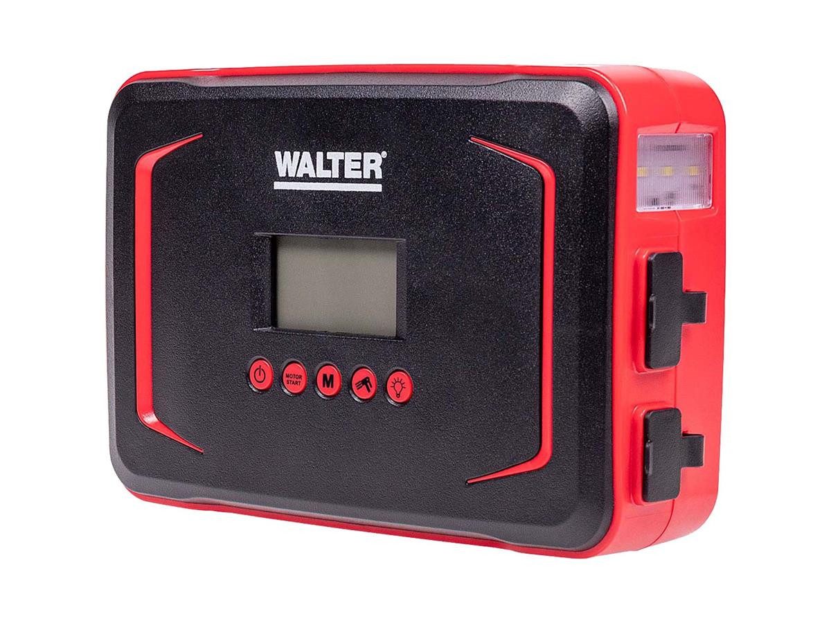 WALTER Li-Ion Motorcycle Jump Starter with Compressor, 2000 mAh (12 V)