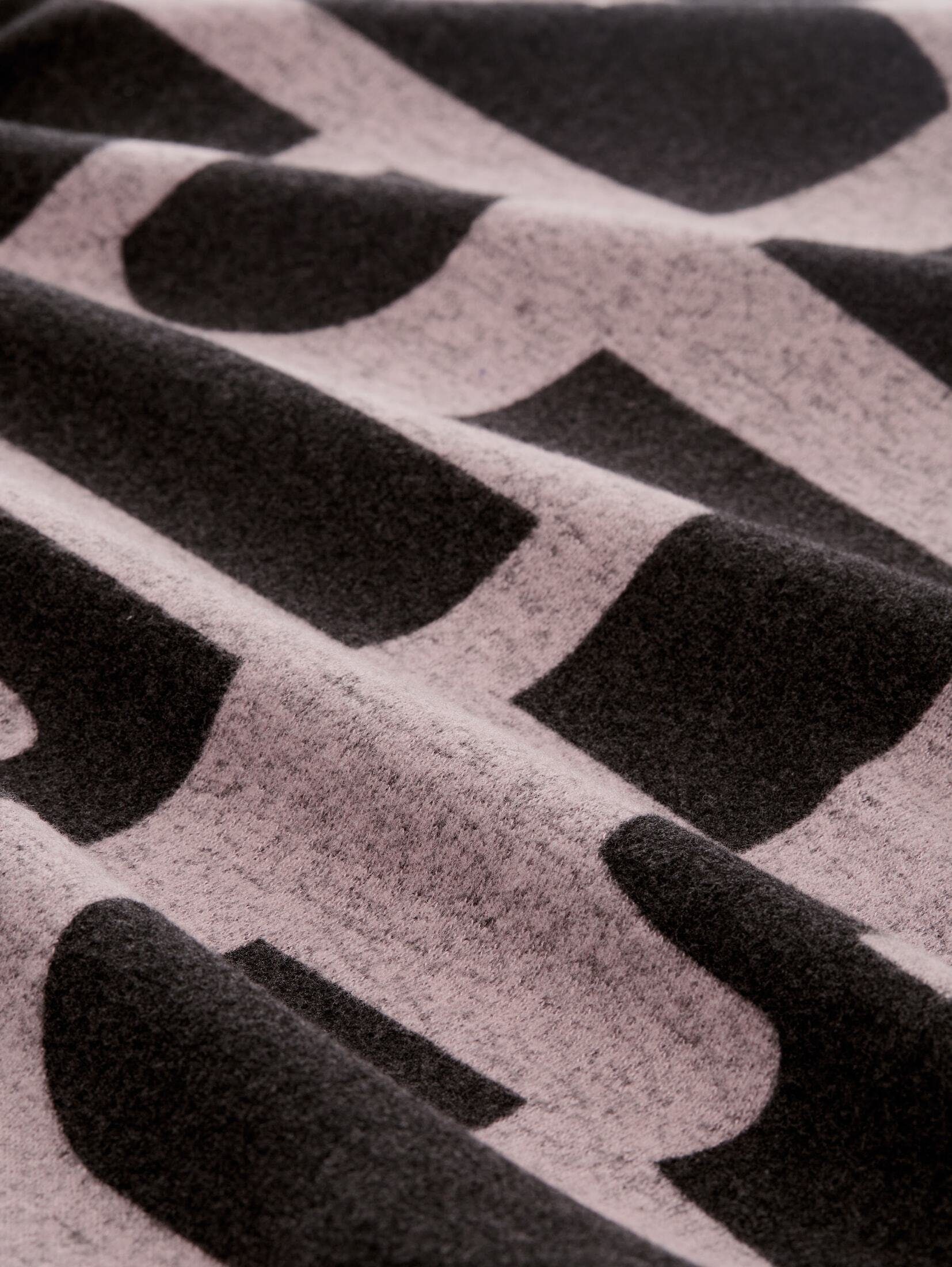 TAILOR mauve Gemustertes black - PLUS print Shirt Plus geometric T-Shirt TOM