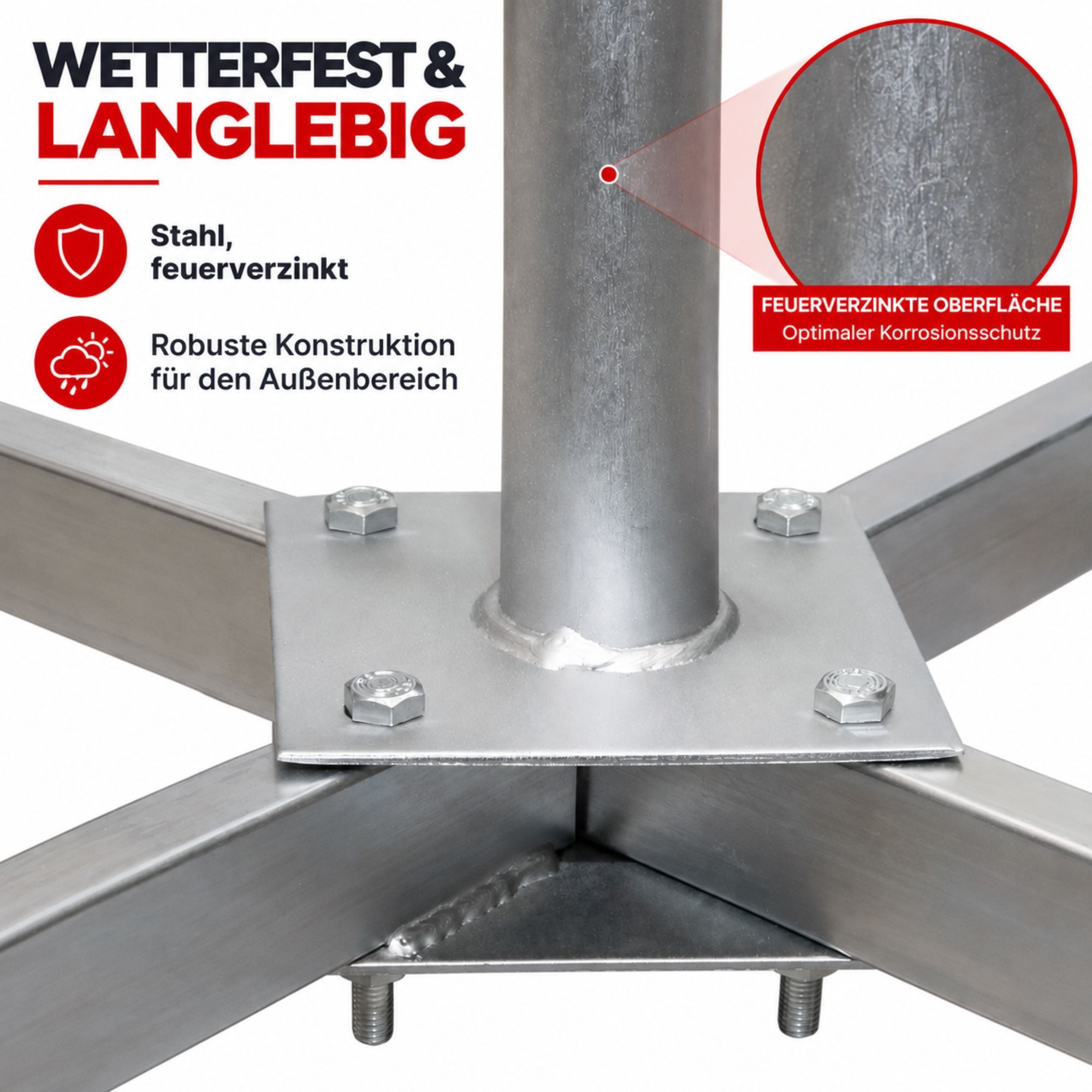 SkyRevolt SAT-Halterung Balkonständer Stahl 4x30x30 cm Ständer für Satellitenschüssel – Bild 3 von 5