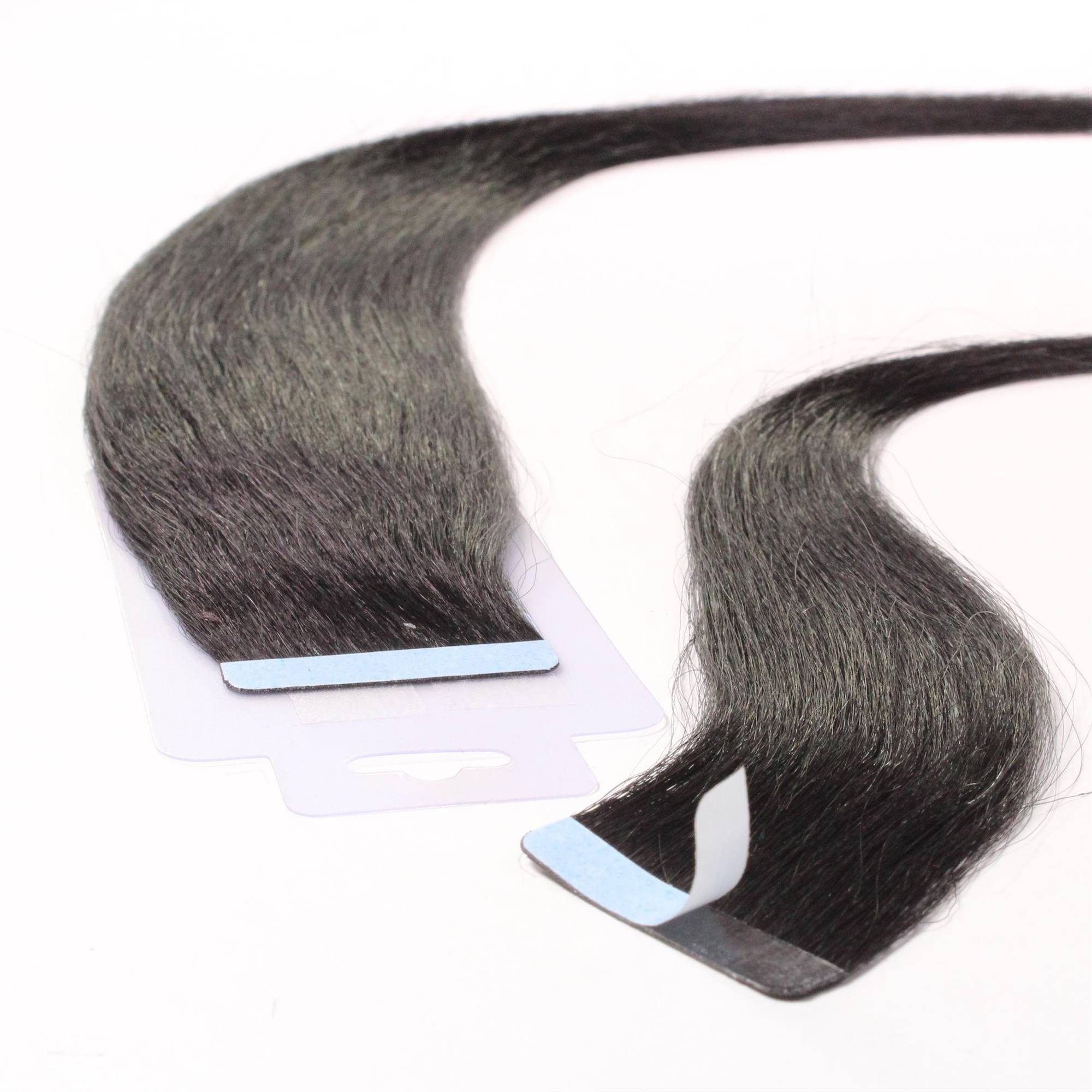 hair2heart Echthaar-Extension Tape Extensions glatt #2/0 Schwarz 40cm