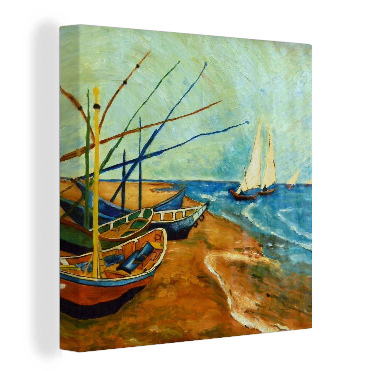 OneMillionCanvasses® Leinwandbild Fischerboote am Strand - günstig online kaufen
