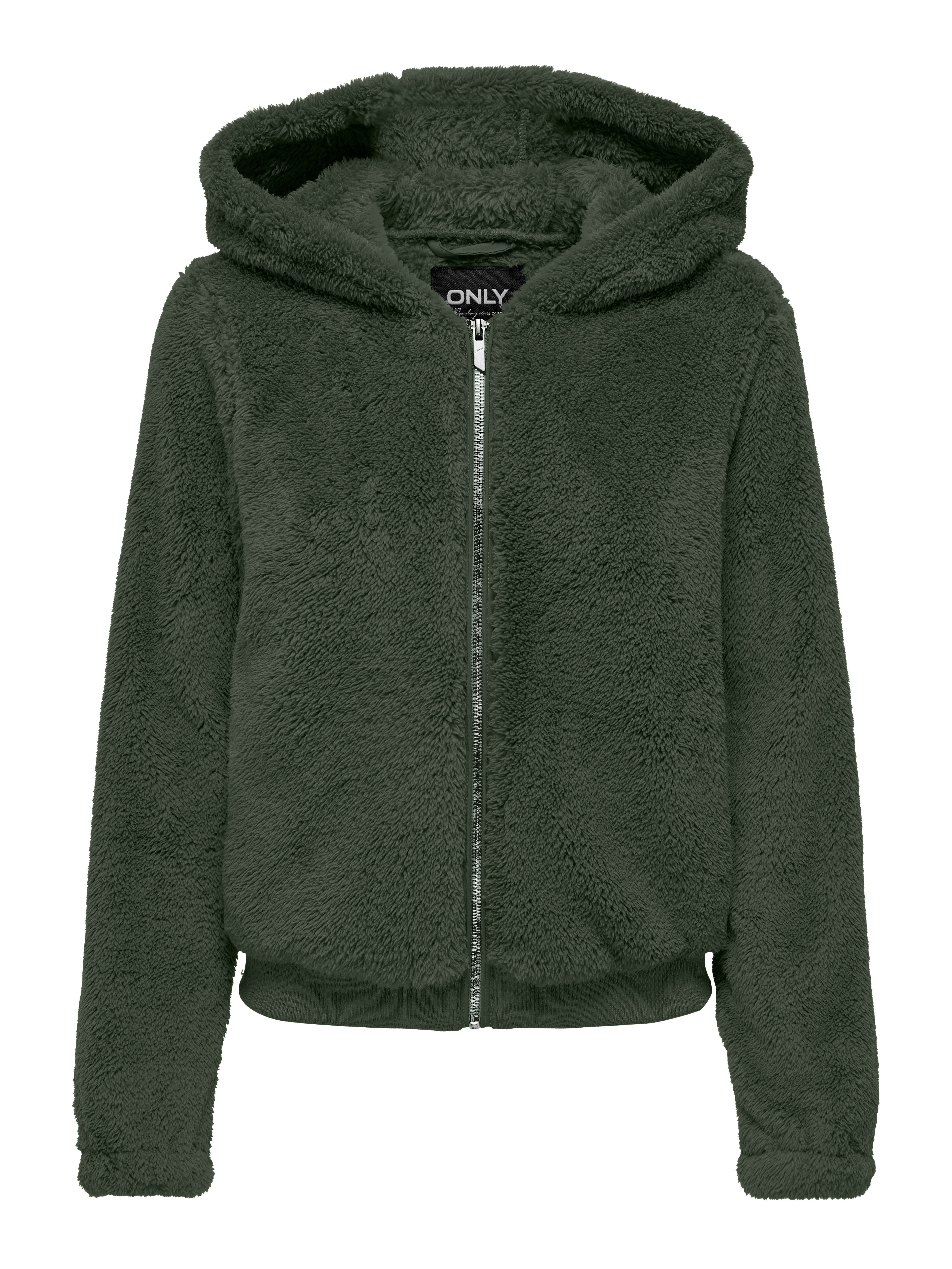 ONLY Kapuzenplüschjacke ONLNEWANNA CONTACT SHERPA JKT OTW NOOS Kunstfaser