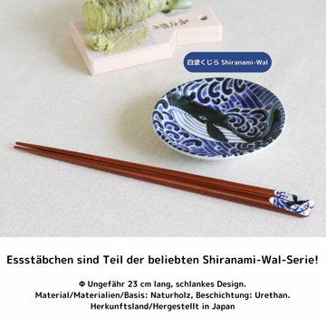 Minoru Touki Essstäbchen Essstäbchen 23,0 cm. Shiranami-Wal Motiv Hergestellt in Japan