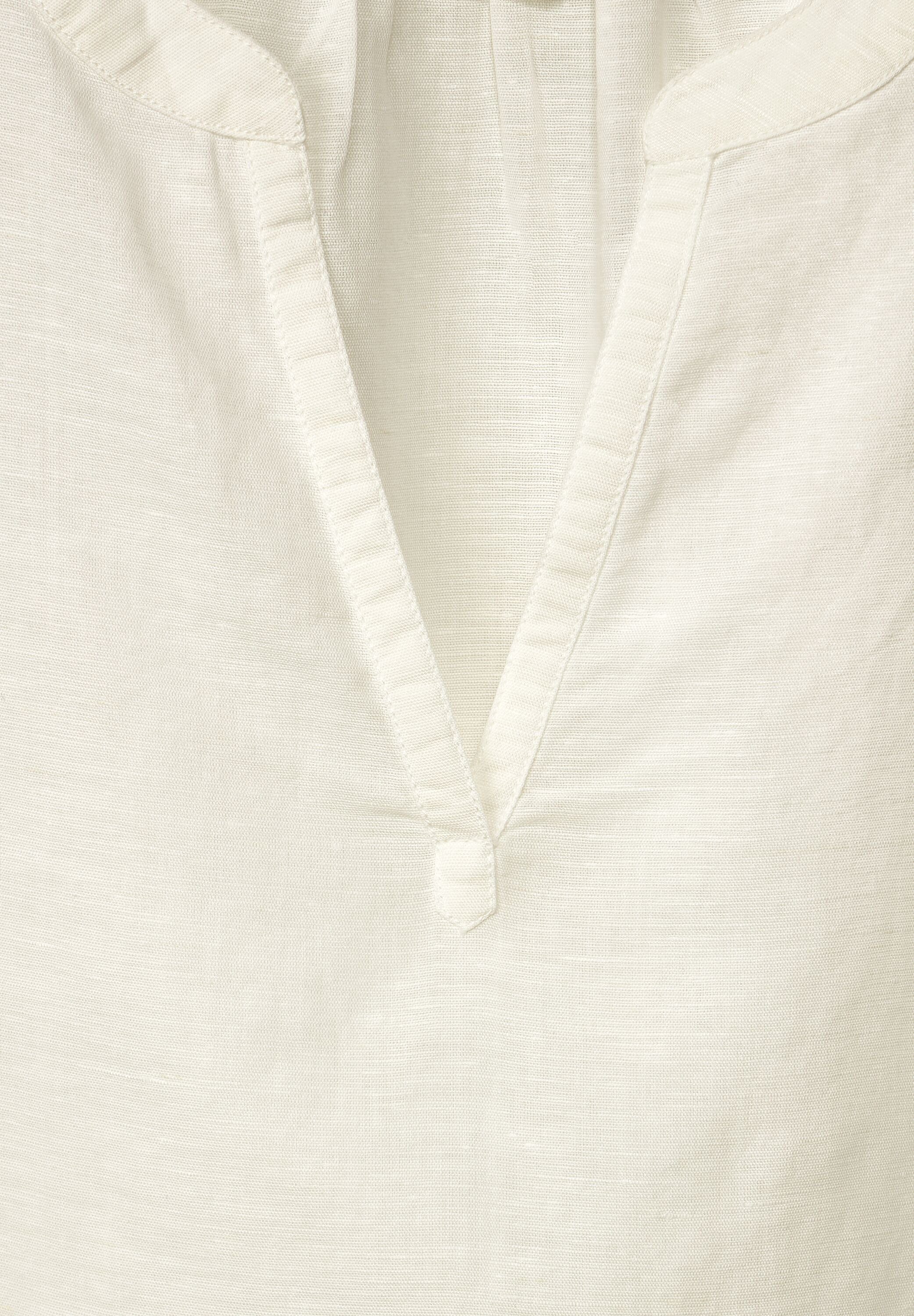 Shirtbluse (1-tlg) in One Vorhanden White Leinenmix Off STREET Blusenshirt Nicht Street ONE