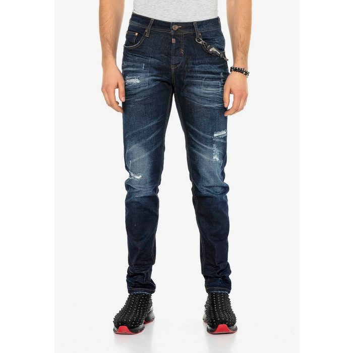Cipo & Baxx Slim-fit-Jeans im Used Look