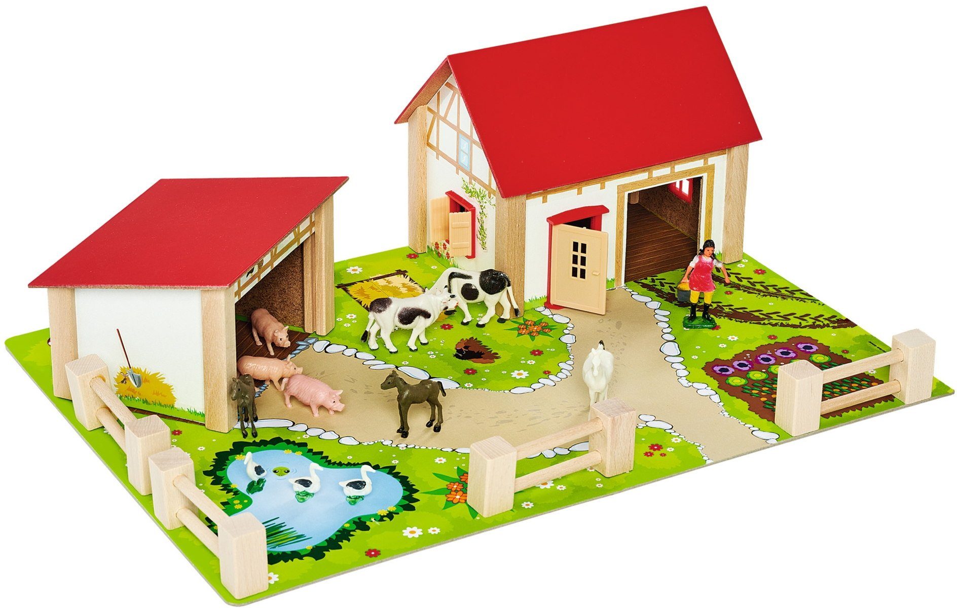 Eichhorn Spielwelt Spielzeug Spielwelt Tierwelt Bauernhof 20 Teile 36x51cm günstig online kaufen