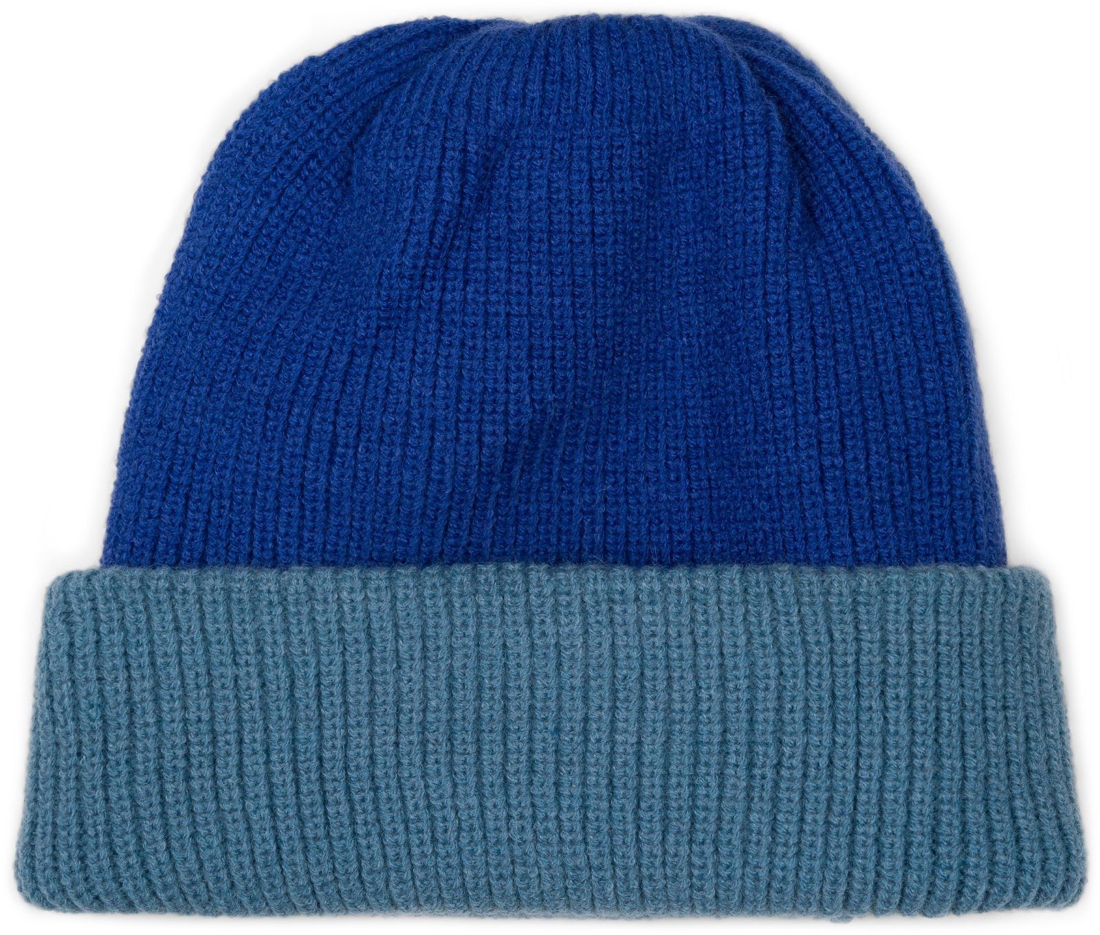 styleBREAKER doppelt gestrickt Feinstrick Blau-Taubenblau Beanie (1-St) Strickmütze Wende