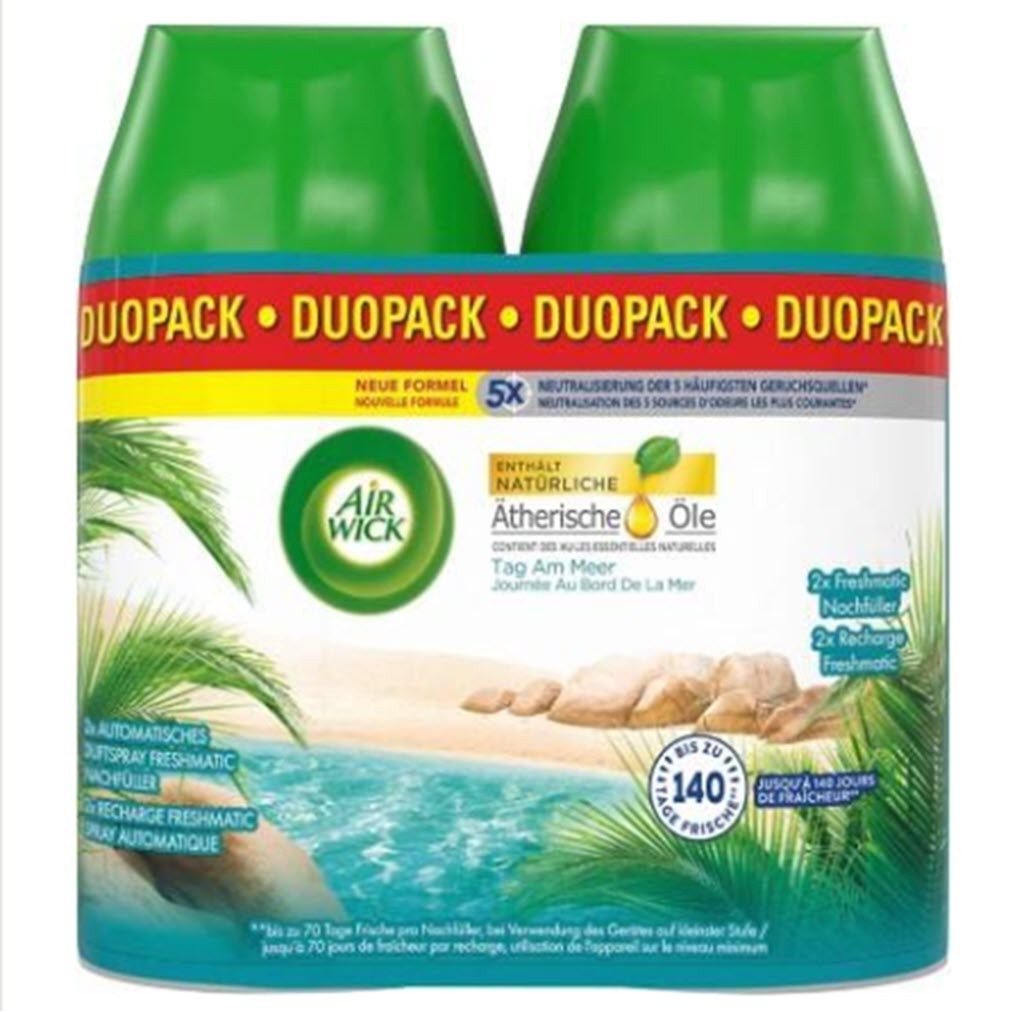 Air Wick Raumduft-Nachfüllflasche 2 x Automatisches Airwick Duftspray Freshmatic Nachfüller