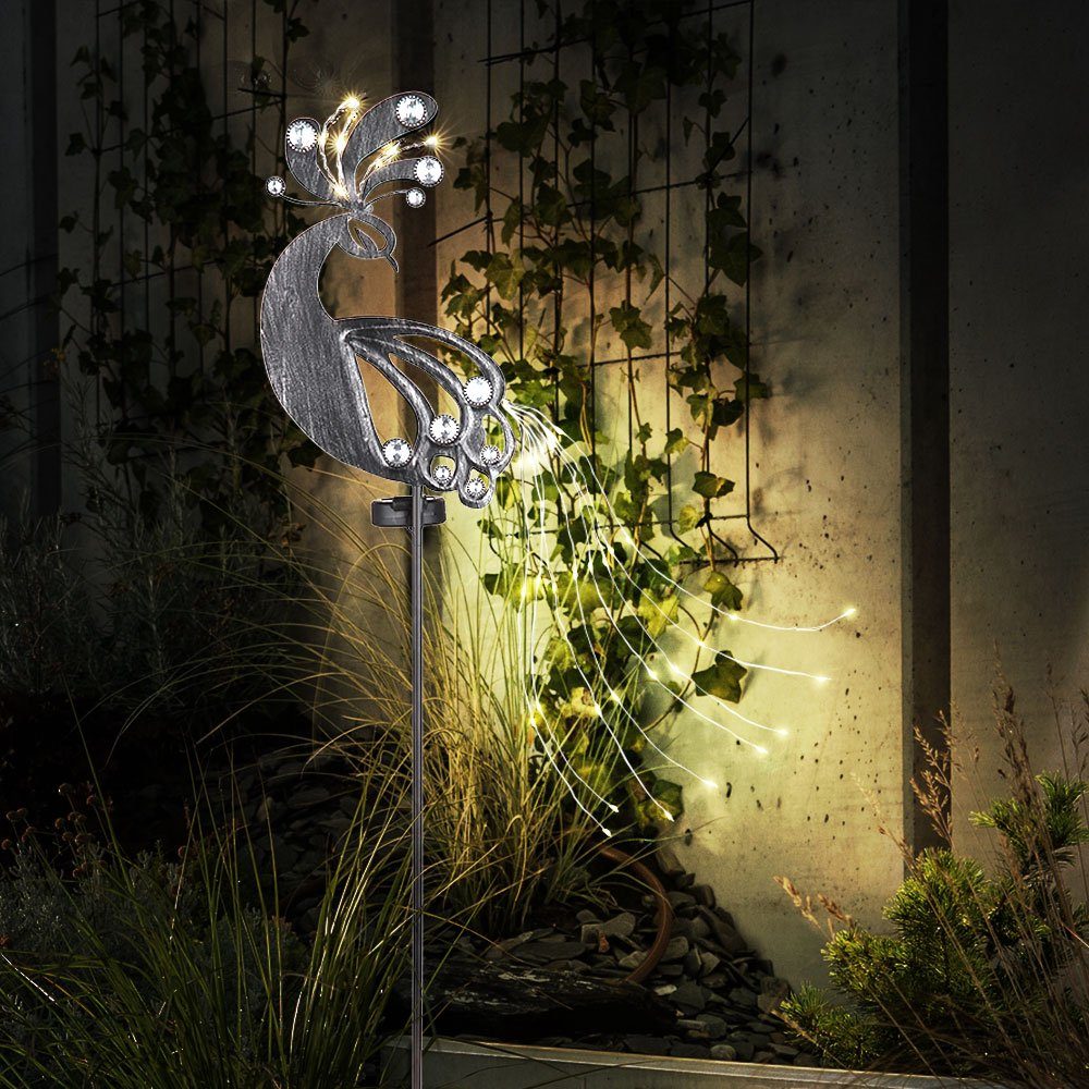 GLOBO LIGHTING LED Dekofigur, LED-Leuchtmittel fest verbaut, Warmweiß, Solarstecker Garten Steckleuchte Solarlampe für Außen Gartendeko