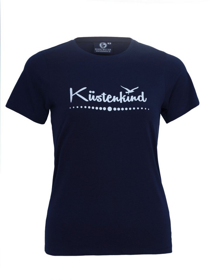 Schietwetter T-Shirt Damen "Küstenkind" (1-tlg) Baumwolle