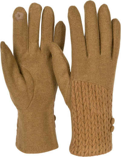 styleBREAKER Fleecehandschuhe Touchscreen Handschuhe Zopfmuster