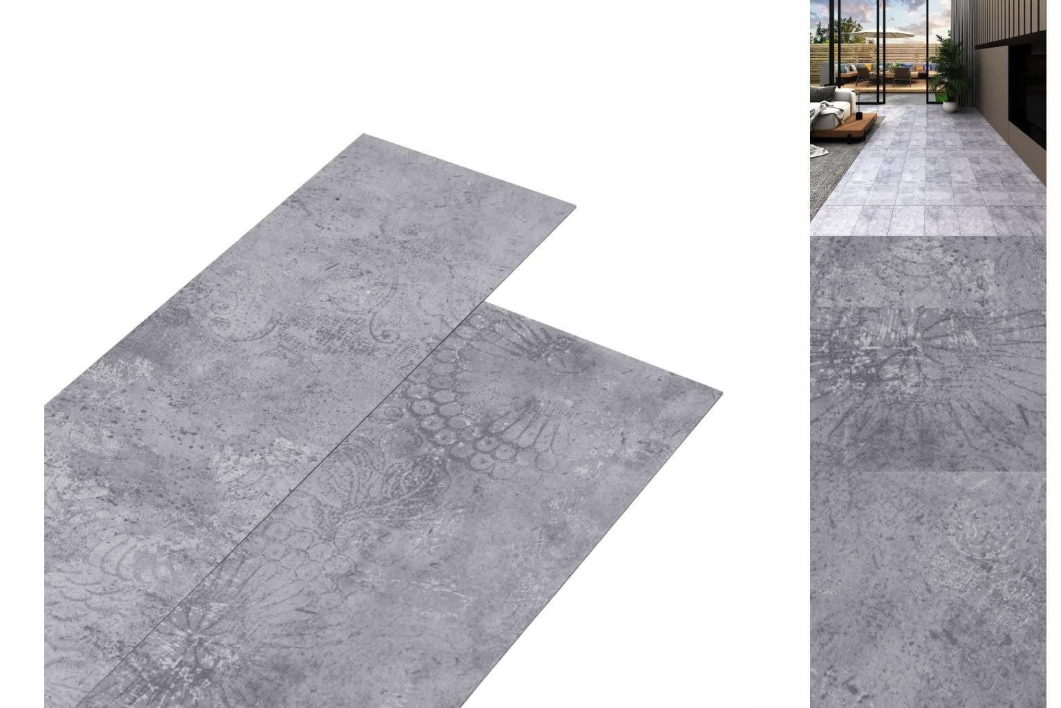 vidaXL Laminat PVC Laminat Dielen Selbstklebend 5,21 m² 2 mm Zementgrau Vinylboden Bo
