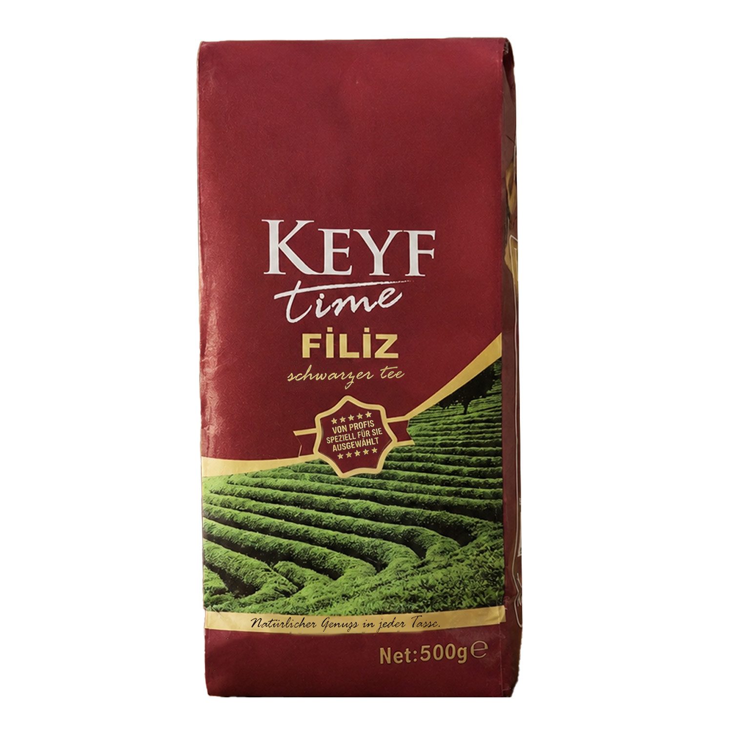 KEYF TİME Tee Filiz Schwarzer Tee 500 g – Loser Tee für traditionellen Teegenuss, 500 g, Ausgewählte Teeblätter mit intensivem Aroma und mildem Geschmack
