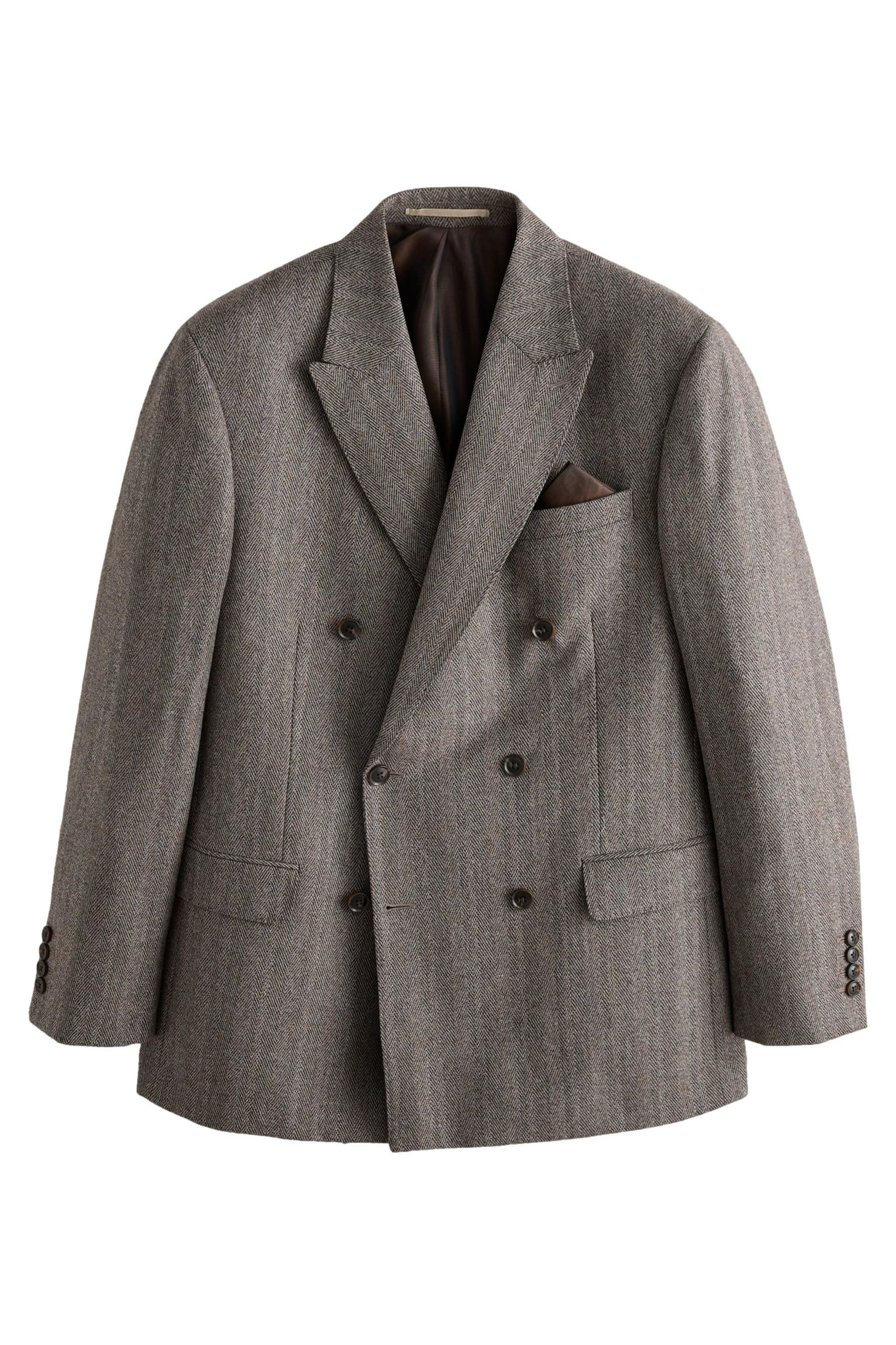 Next Sakko Zweireihes Marzotto Anzugsakko mit Fischgrätmuster (1-tlg)