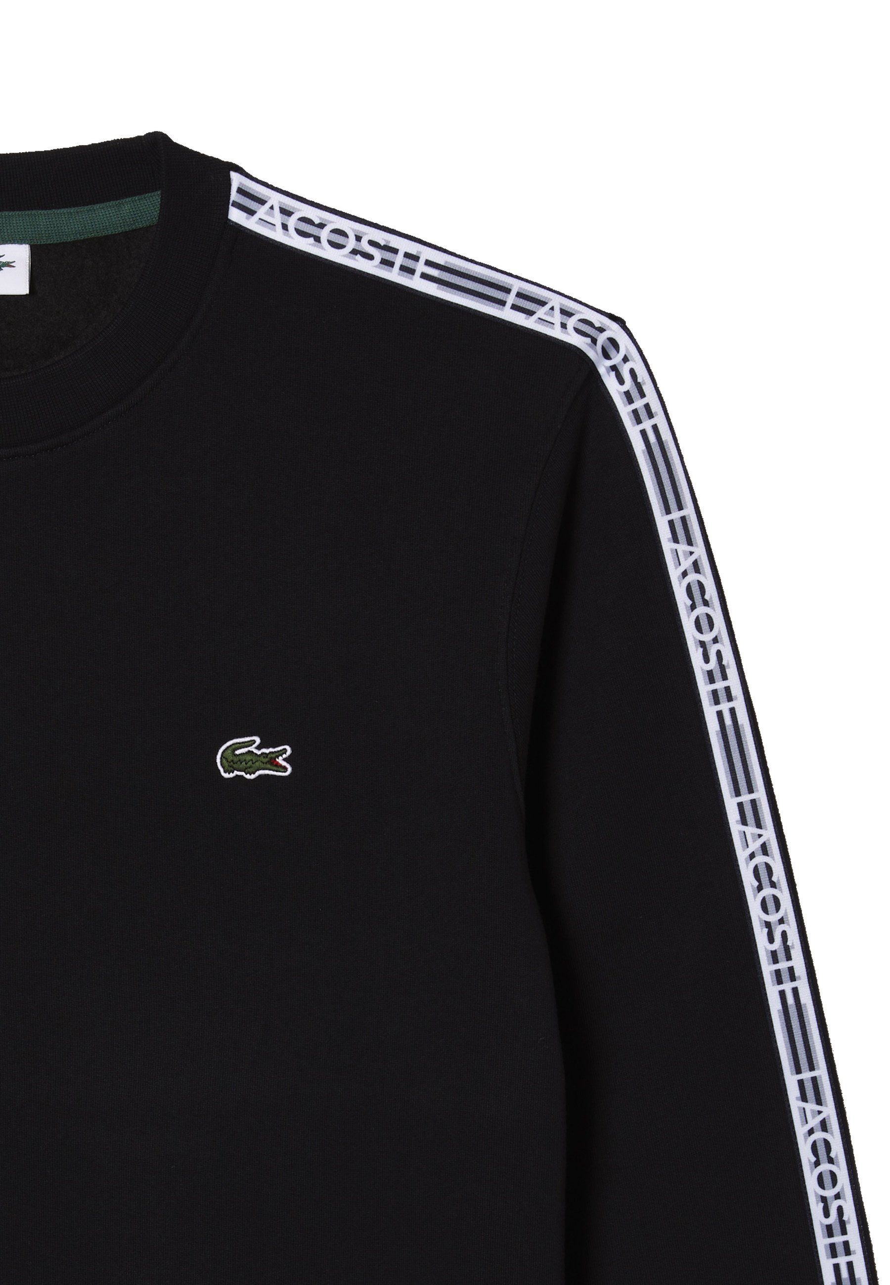 schwarz Logostreifen (15) Pullover Sweatshirt Sweatshirt Lacoste mit